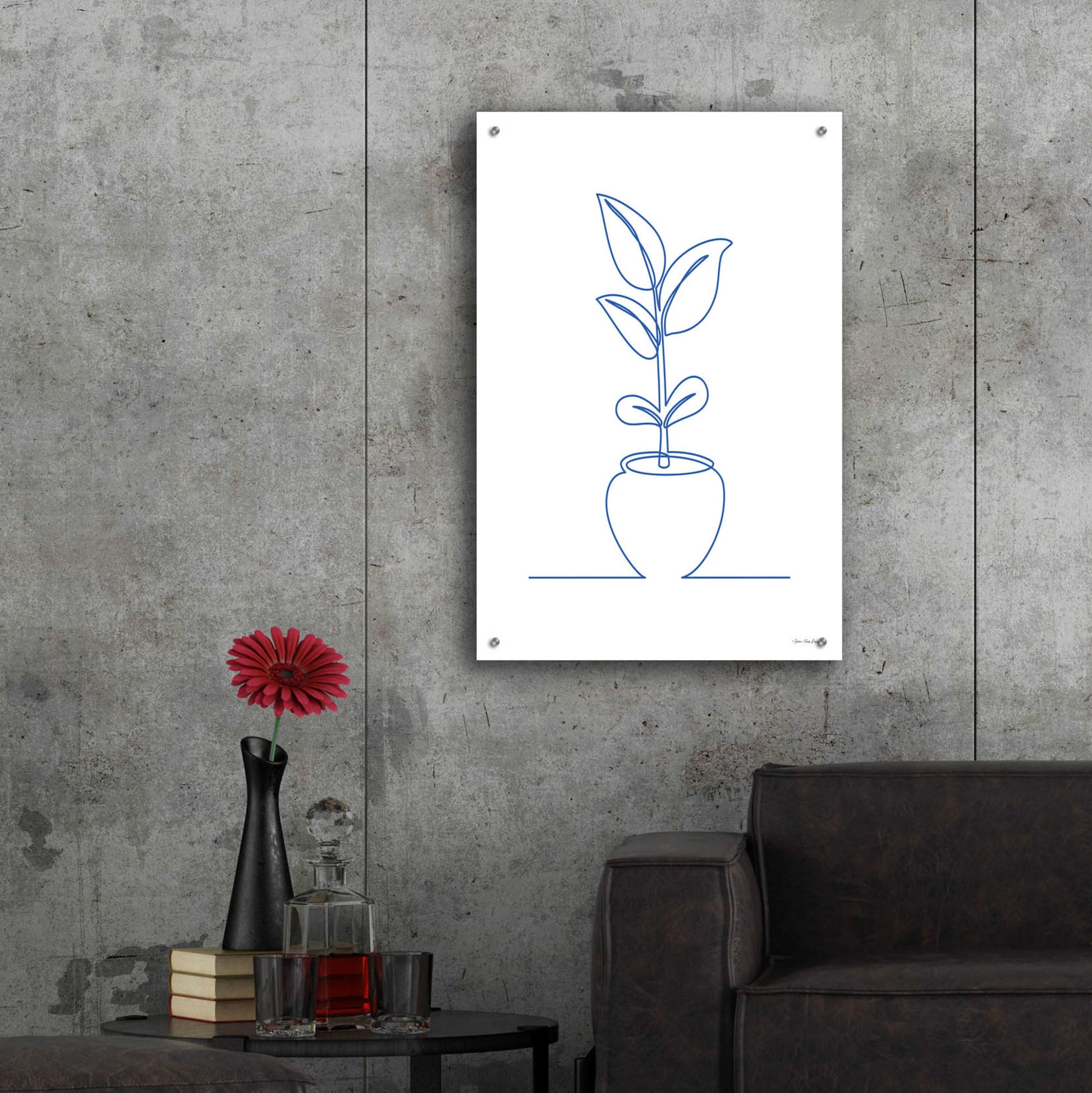 Epic Art 'One Line Plant II' by Seven Trees Design, Acrylic Glass Wall Art,24x36