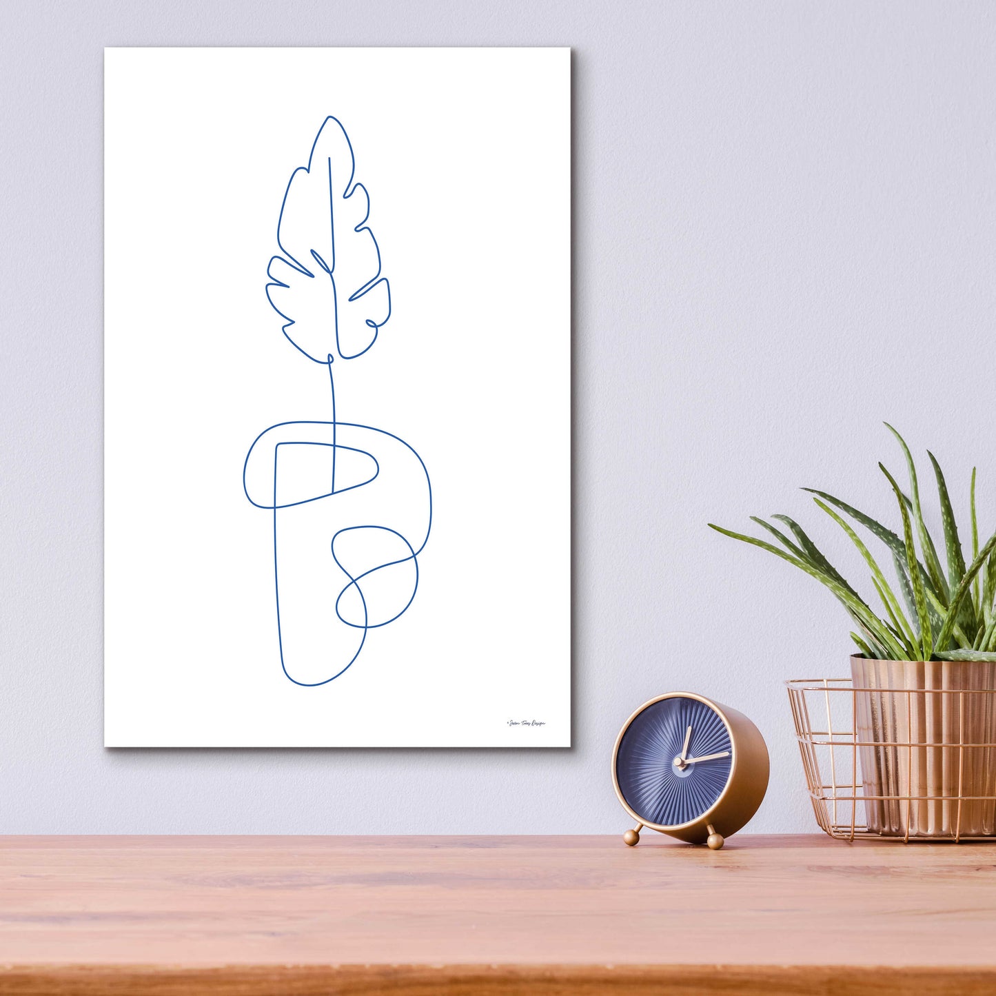 Epic Art 'One Line Botanical I' by Seven Trees Design, Acrylic Glass Wall Art,12x16