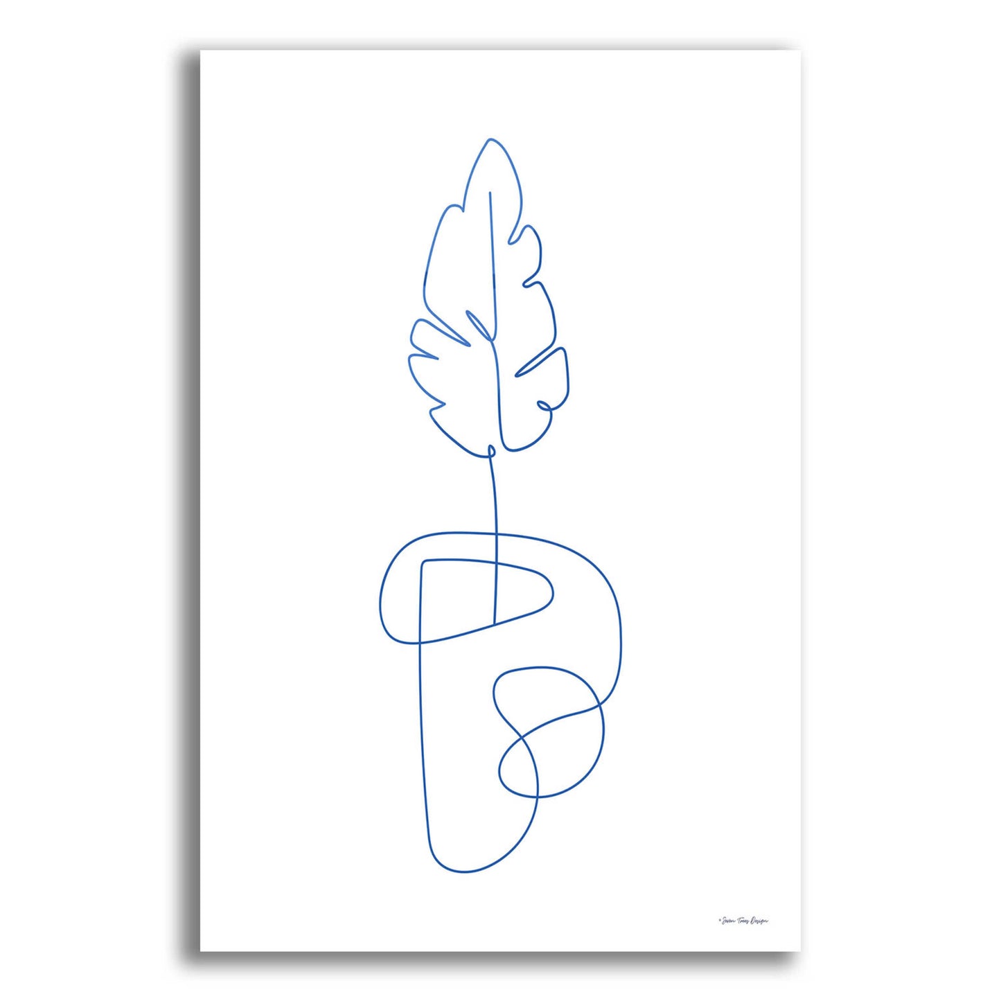 Epic Art 'One Line Botanical I' by Seven Trees Design, Acrylic Glass Wall Art,12x16