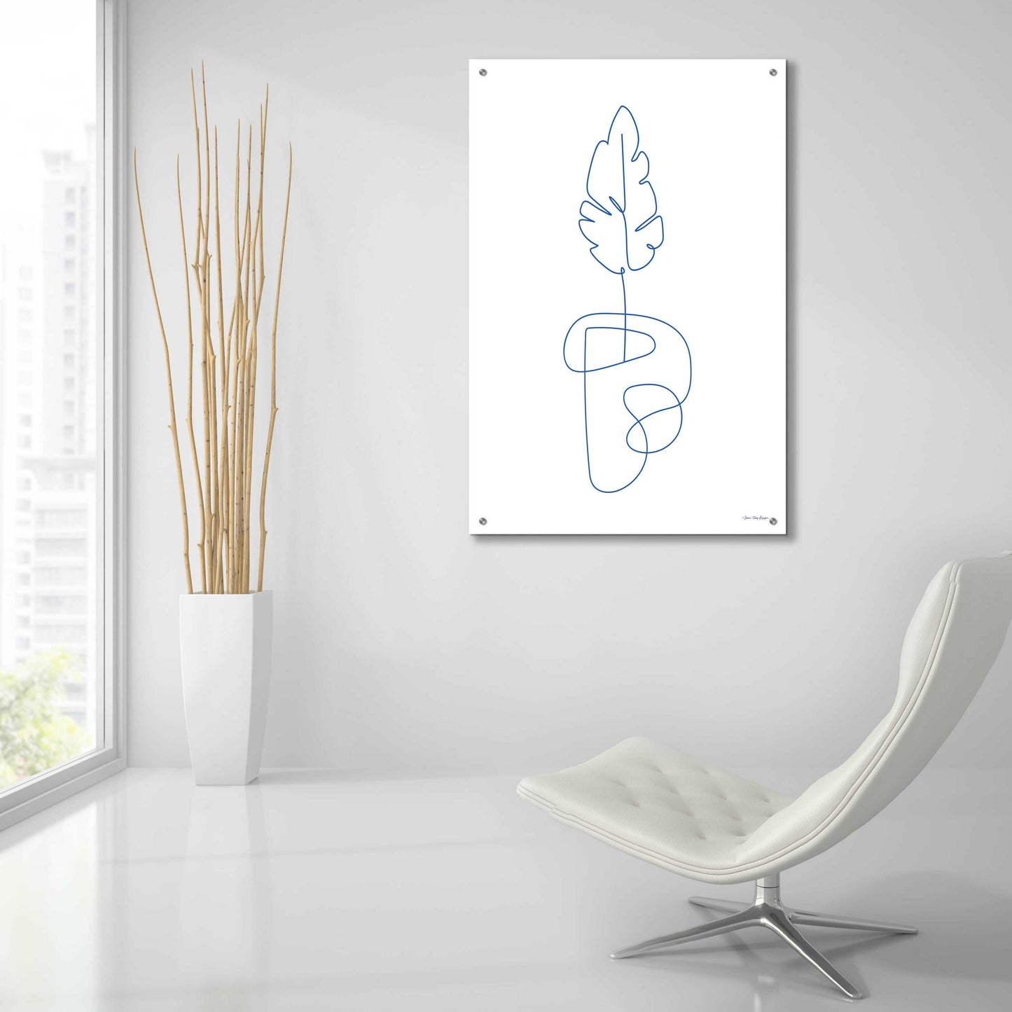 Epic Art 'One Line Botanical I' by Seven Trees Design, Acrylic Glass Wall Art,24x36