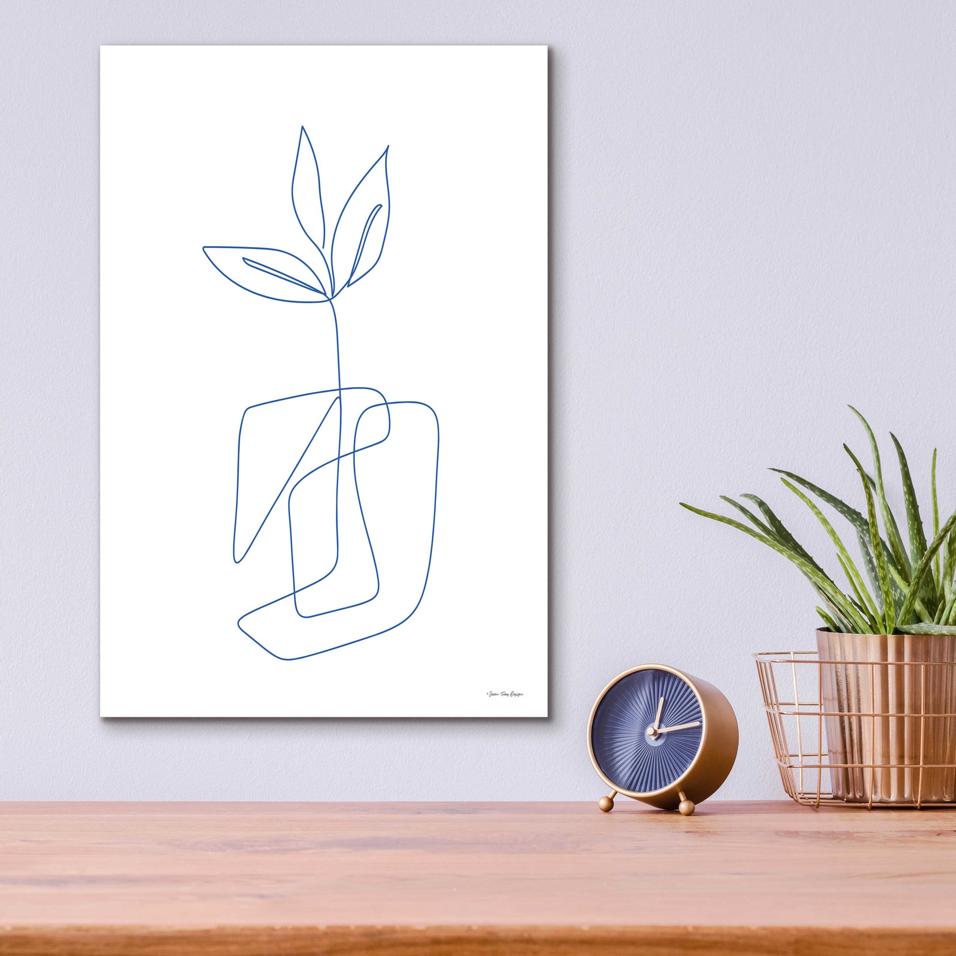 Epic Art 'One Line Botanical II' by Seven Trees Design, Acrylic Glass Wall Art,12x16