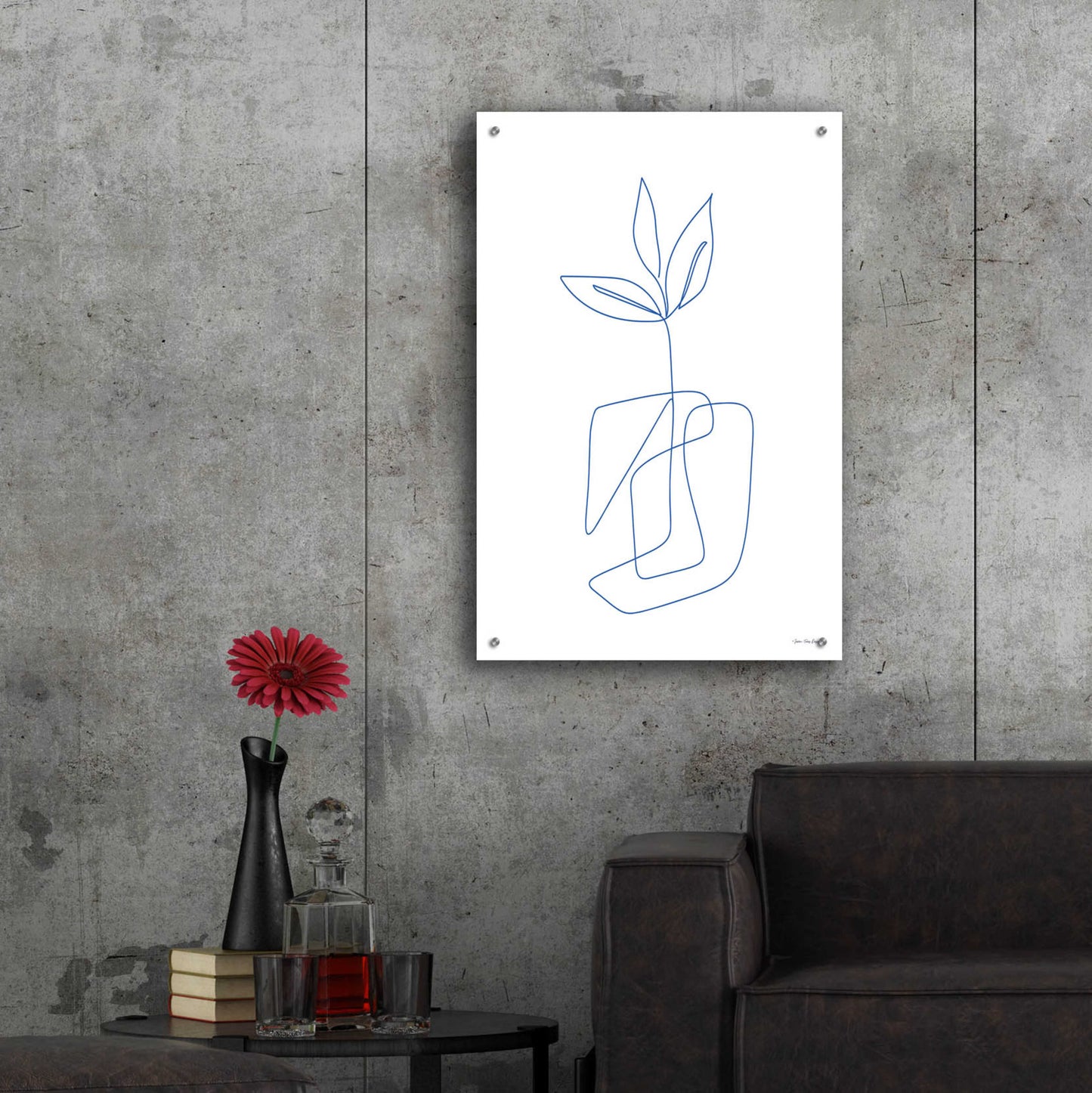 Epic Art 'One Line Botanical II' by Seven Trees Design, Acrylic Glass Wall Art,24x36