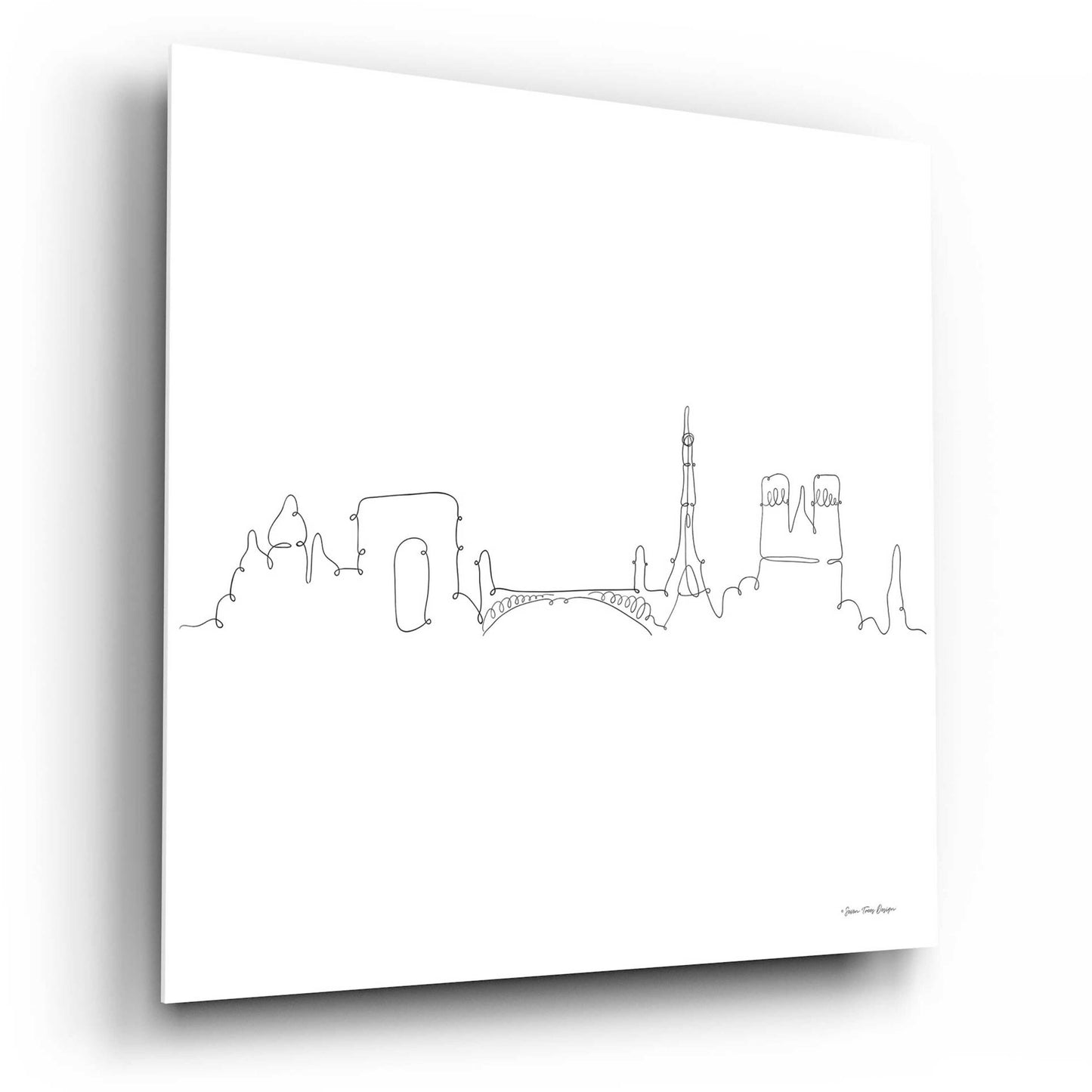 Epic Art 'One Line Paris' by Seven Trees Design, Acrylic Glass Wall Art,12x12