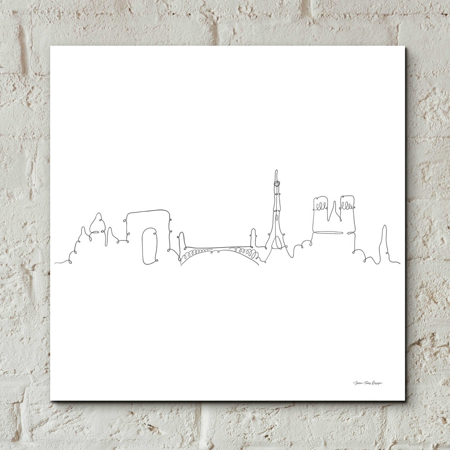 Epic Art 'One Line Paris' by Seven Trees Design, Acrylic Glass Wall Art,12x12