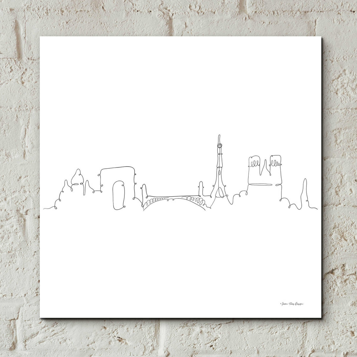 Epic Art 'One Line Paris' by Seven Trees Design, Acrylic Glass Wall Art,12x12