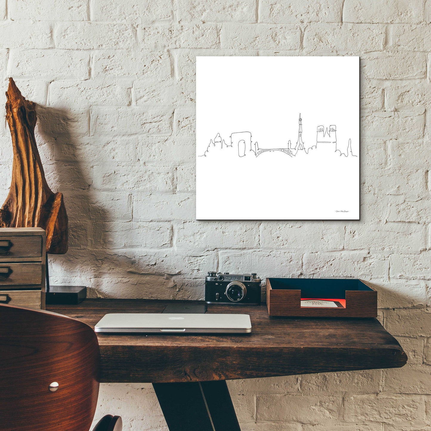 Epic Art 'One Line Paris' by Seven Trees Design, Acrylic Glass Wall Art,12x12