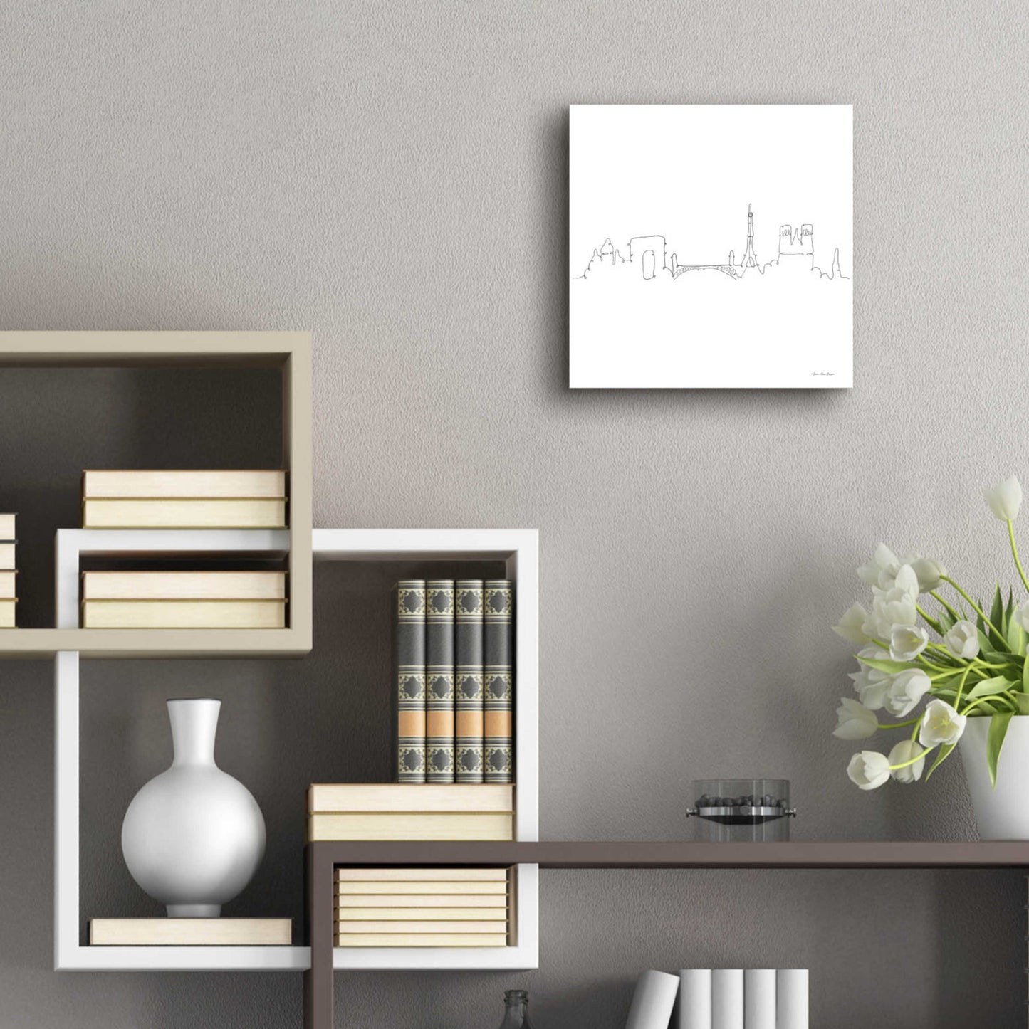 Epic Art 'One Line Paris' by Seven Trees Design, Acrylic Glass Wall Art,12x12