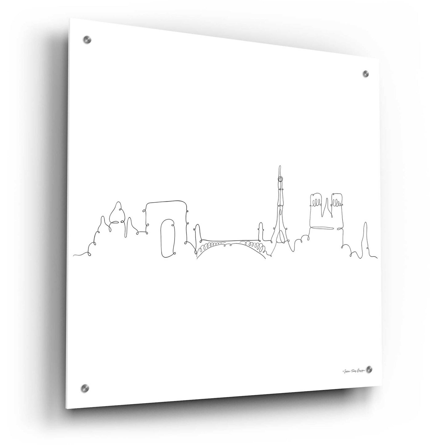 Epic Art 'One Line Paris' by Seven Trees Design, Acrylic Glass Wall Art,24x24