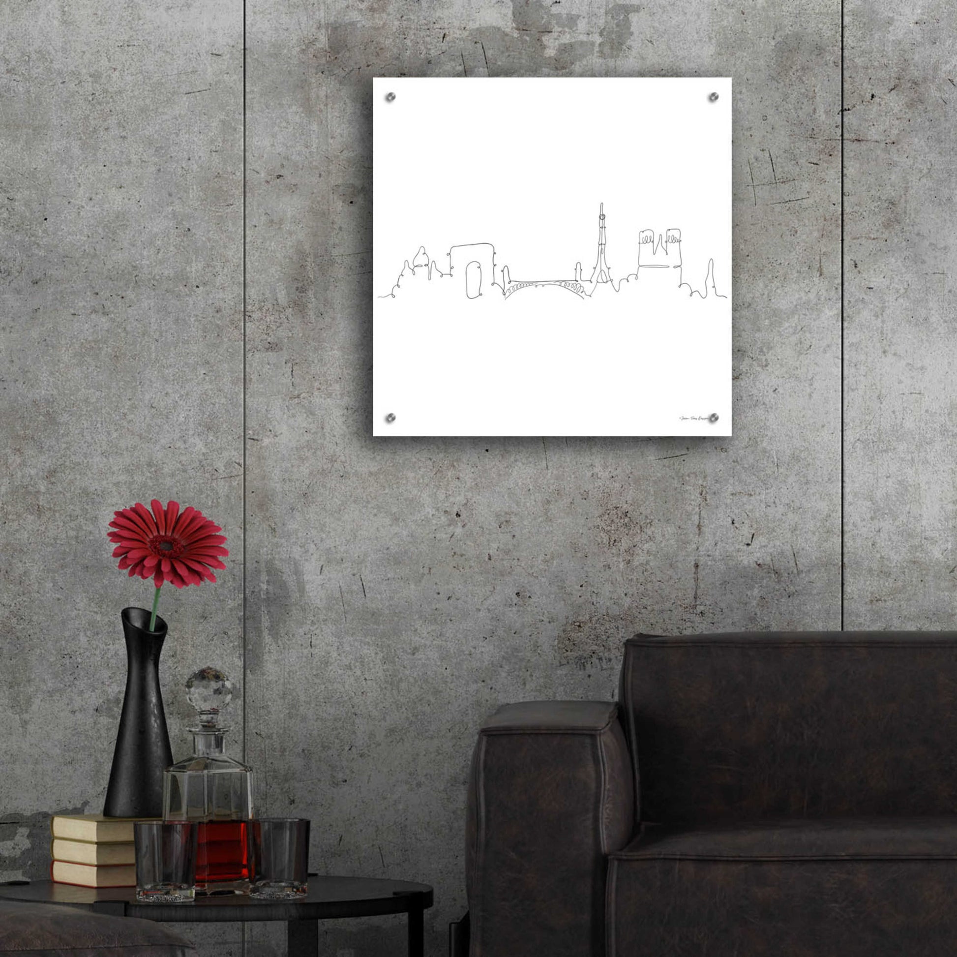 Epic Art 'One Line Paris' by Seven Trees Design, Acrylic Glass Wall Art,24x24