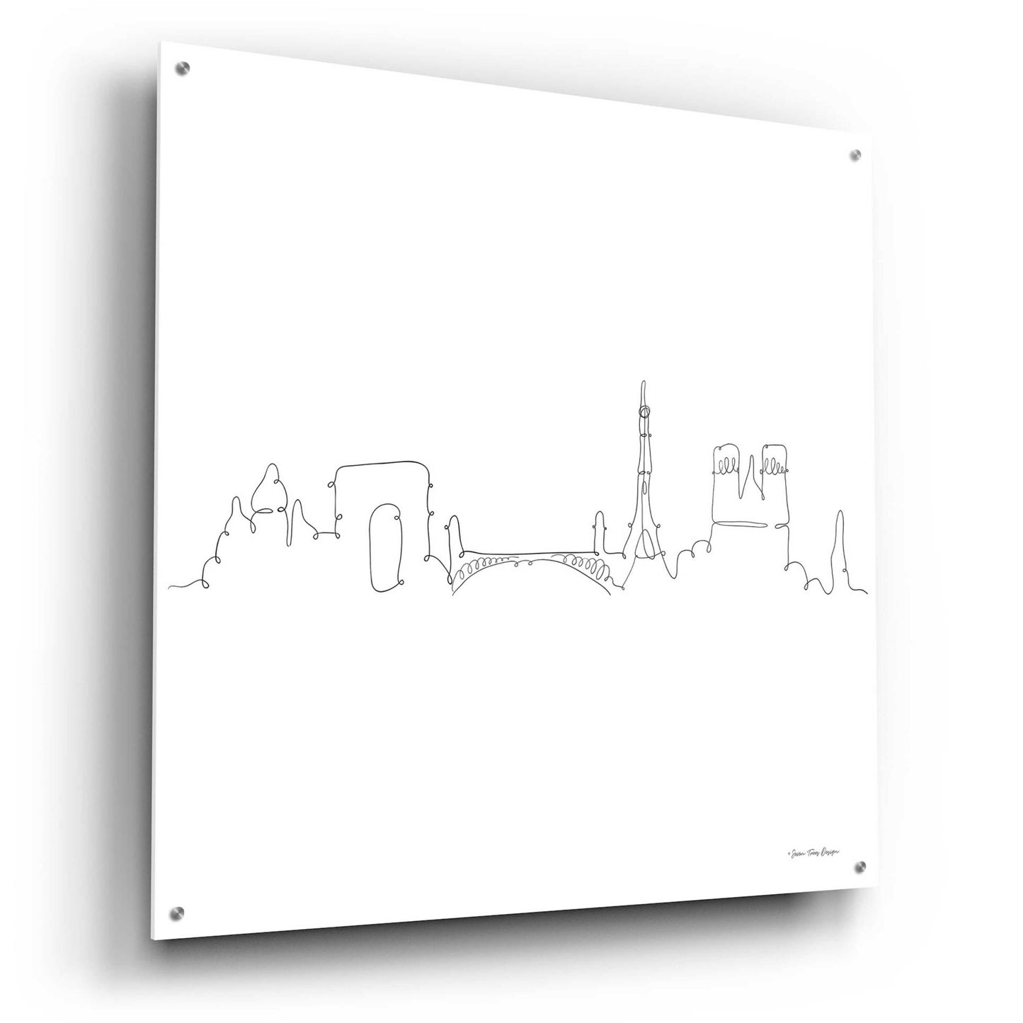 Epic Art 'One Line Paris' by Seven Trees Design, Acrylic Glass Wall Art,36x36