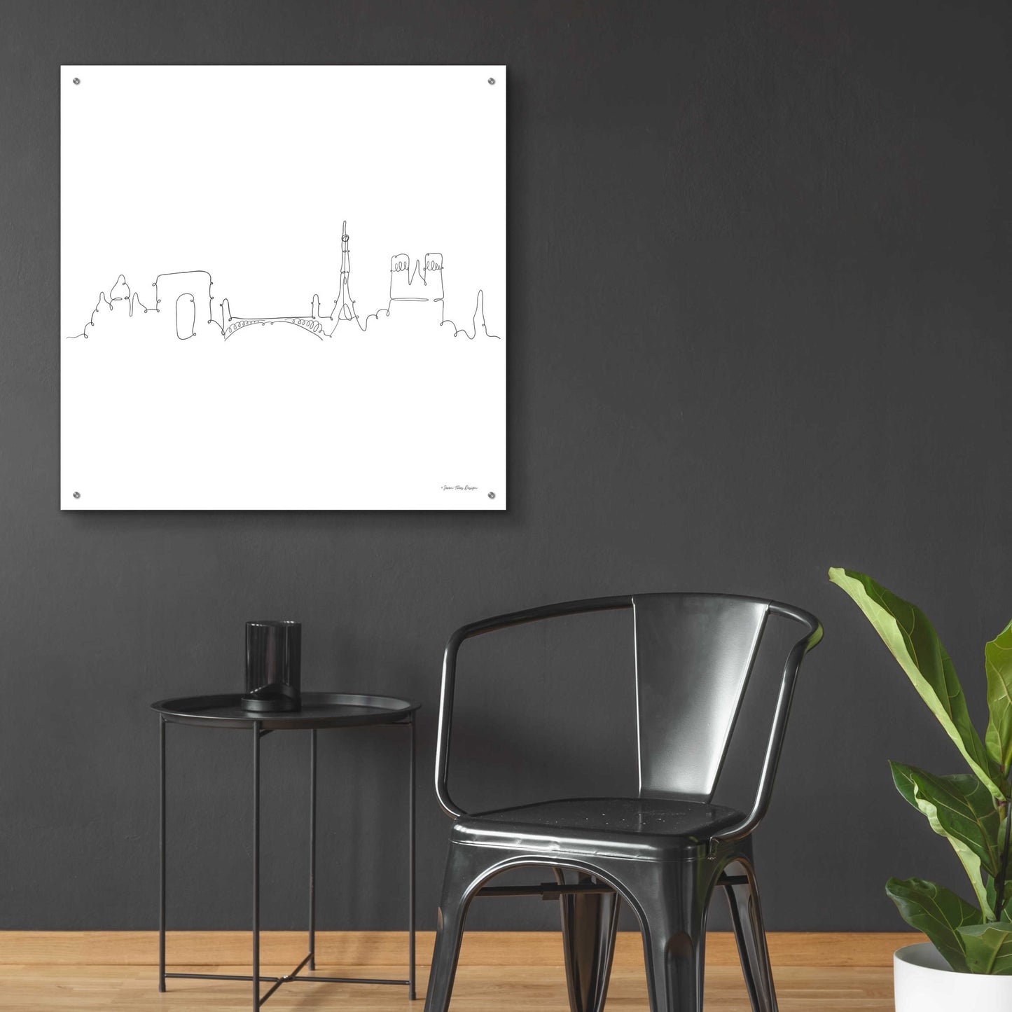 Epic Art 'One Line Paris' by Seven Trees Design, Acrylic Glass Wall Art,36x36