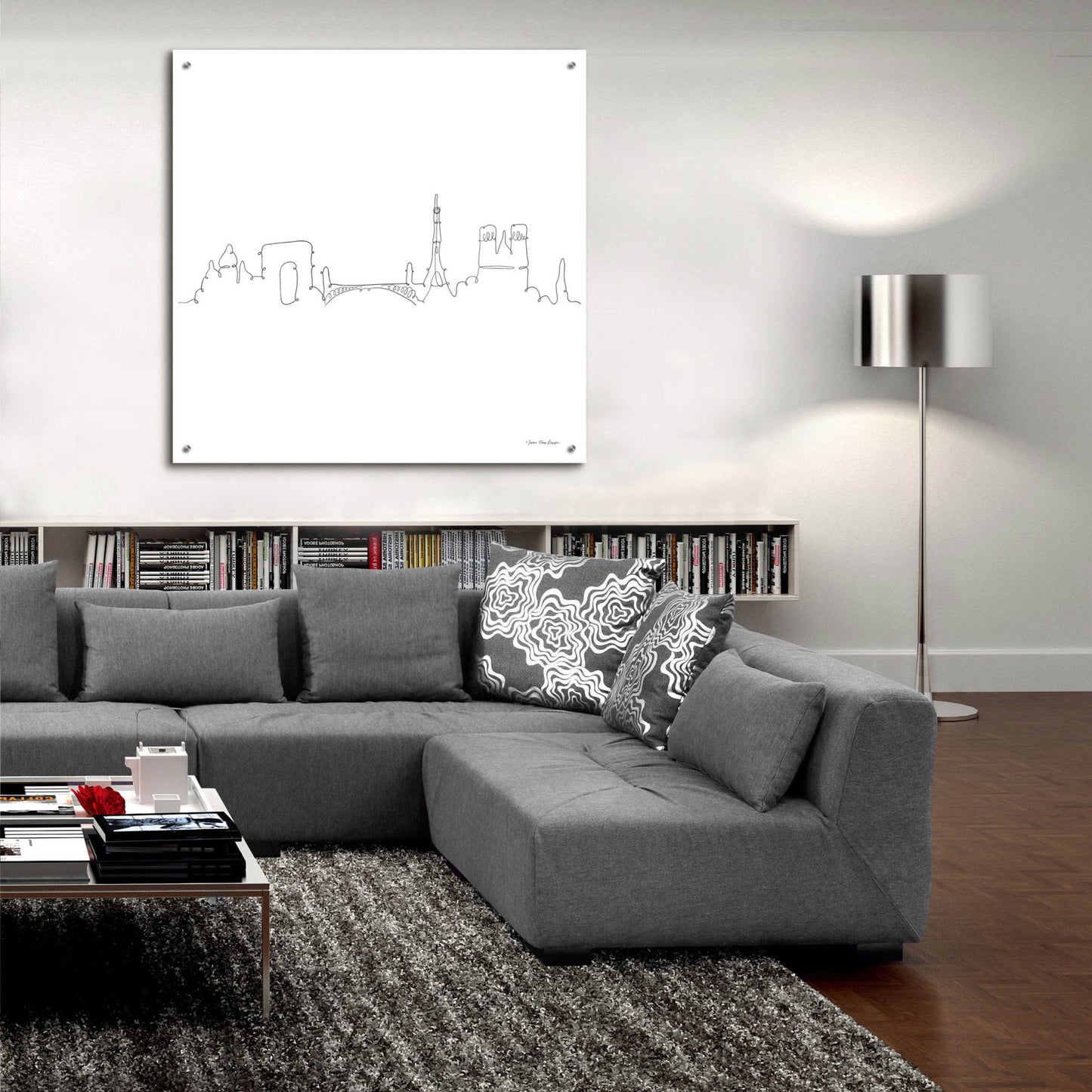 Epic Art 'One Line Paris' by Seven Trees Design, Acrylic Glass Wall Art,36x36