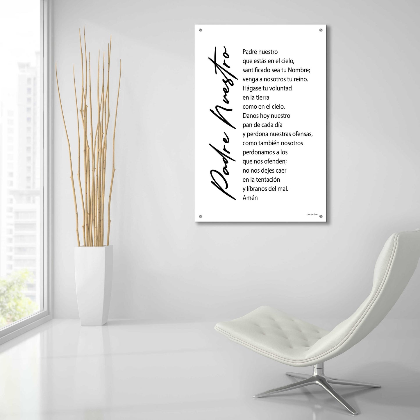 Epic Art 'The Lord's Prayer - Spanish' by Seven Trees Design, Acrylic Glass Wall Art,24x36