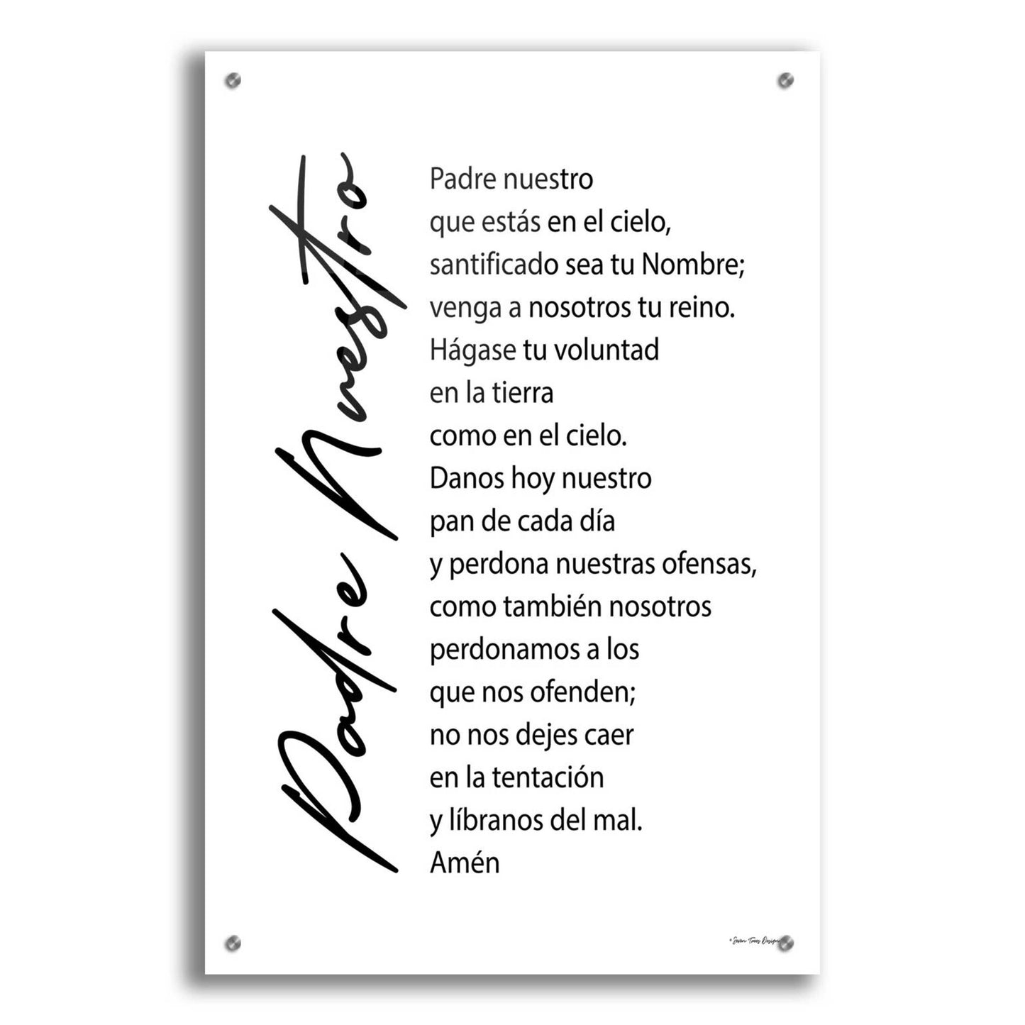 Epic Art 'The Lord's Prayer - Spanish' by Seven Trees Design, Acrylic Glass Wall Art,24x36