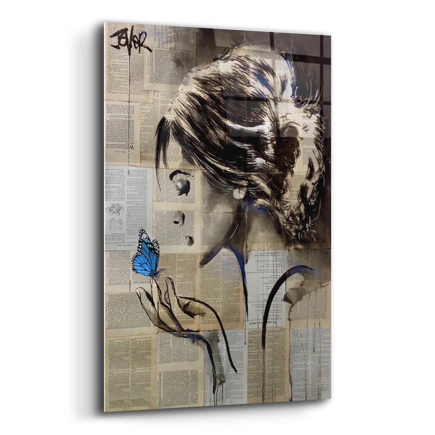 Epic Art 'A Little Blue Hope' by Loui Jover, Acrylic Glass Wall Art,12x16