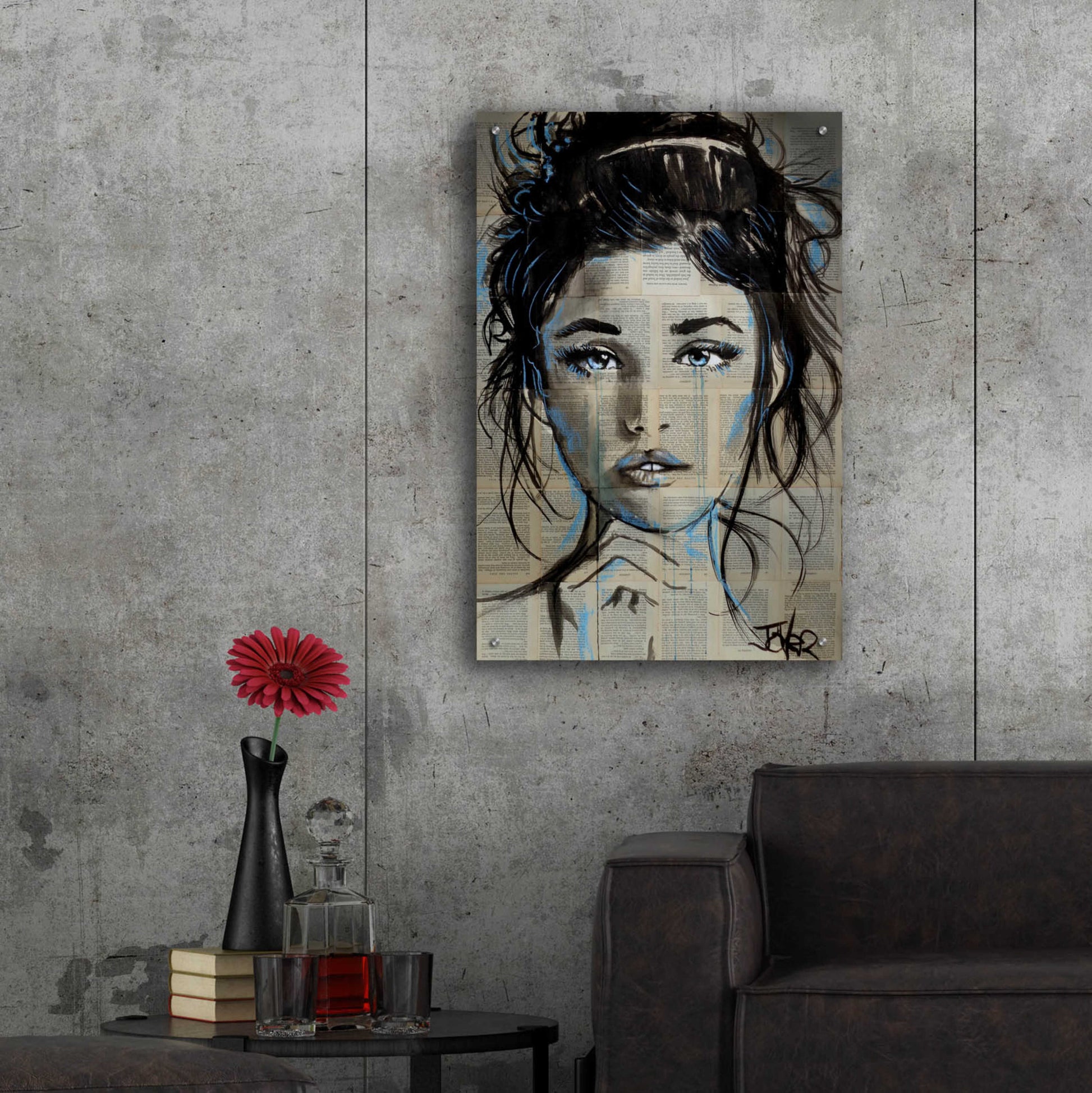 Epic Art 'Baby Blue' by Loui Jover, Acrylic Glass Wall Art,24x36