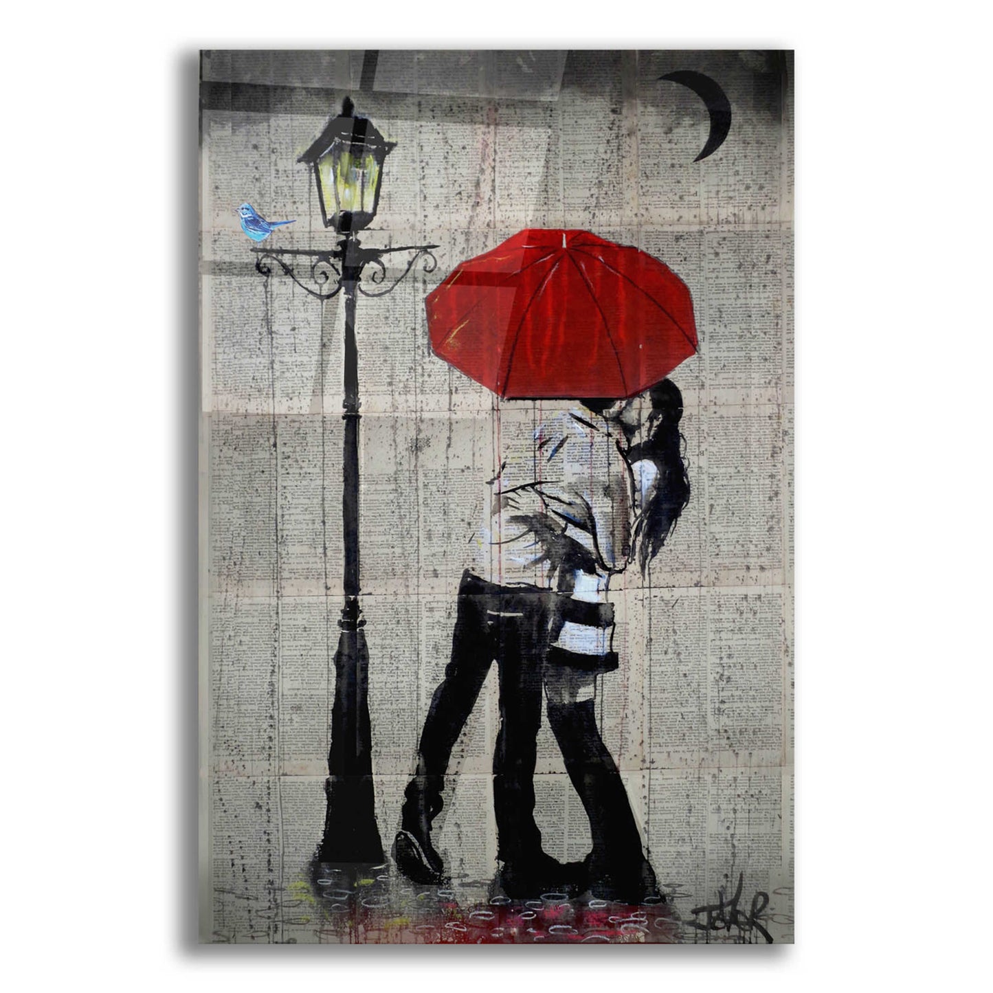 Epic Art 'Rainrain' by Loui Jover, Acrylic Glass Wall Art,12x16