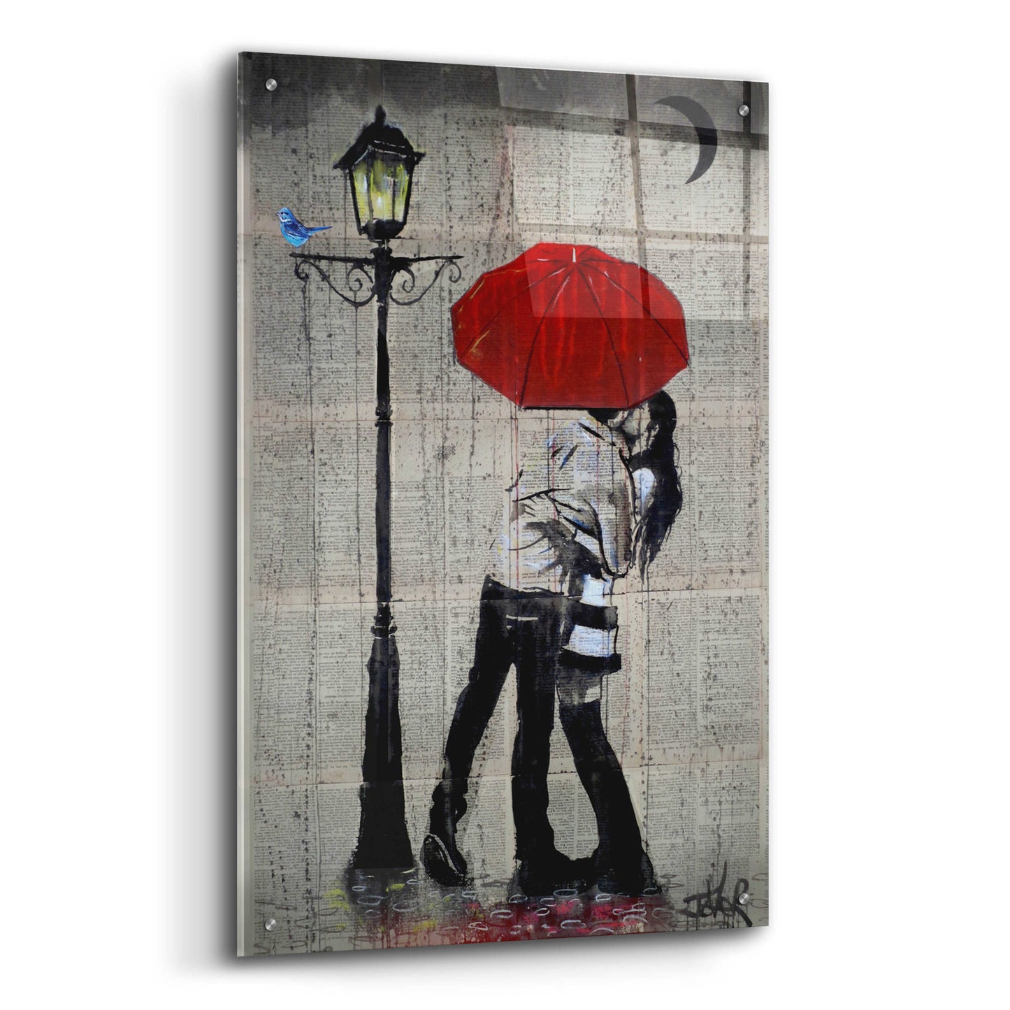 Epic Art 'Rainrain' by Loui Jover, Acrylic Glass Wall Art,24x36