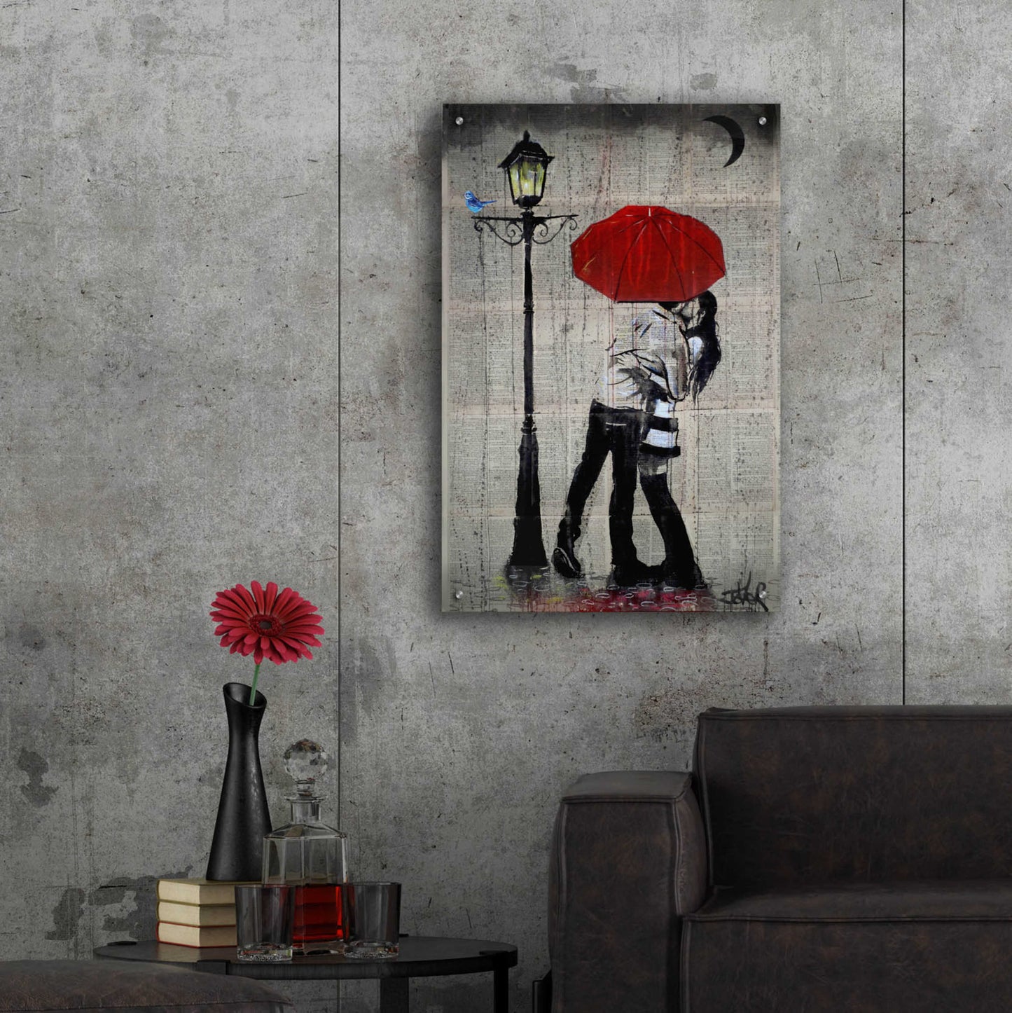 Epic Art 'Rainrain' by Loui Jover, Acrylic Glass Wall Art,24x36