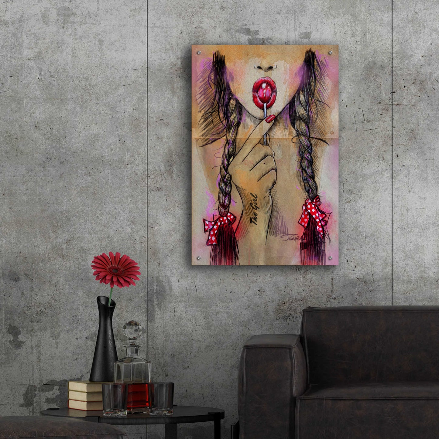 Epic Art 'Raspberry' by Loui Jover, Acrylic Glass Wall Art,24x36