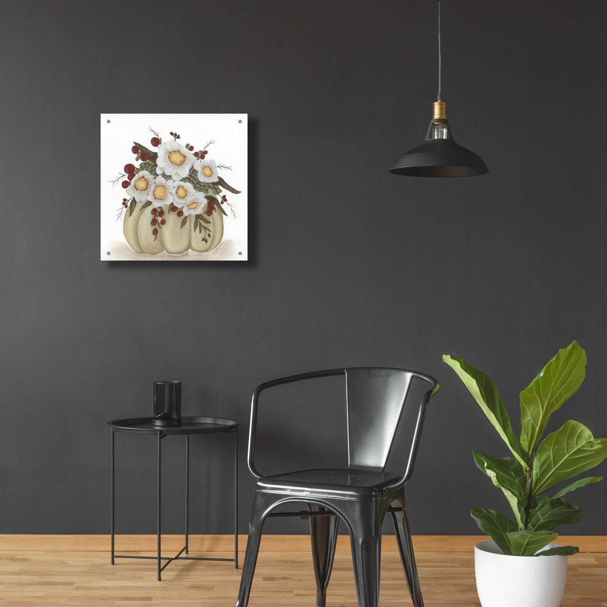 Floral Pumpkin by Ashley Justice - 24x24 acrylic wall art in a room