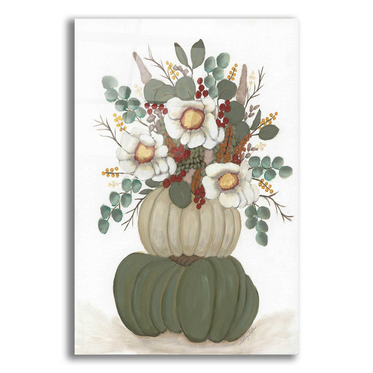 Floral Pumpkin Stack by Ashley Justice acrylic glass wall art