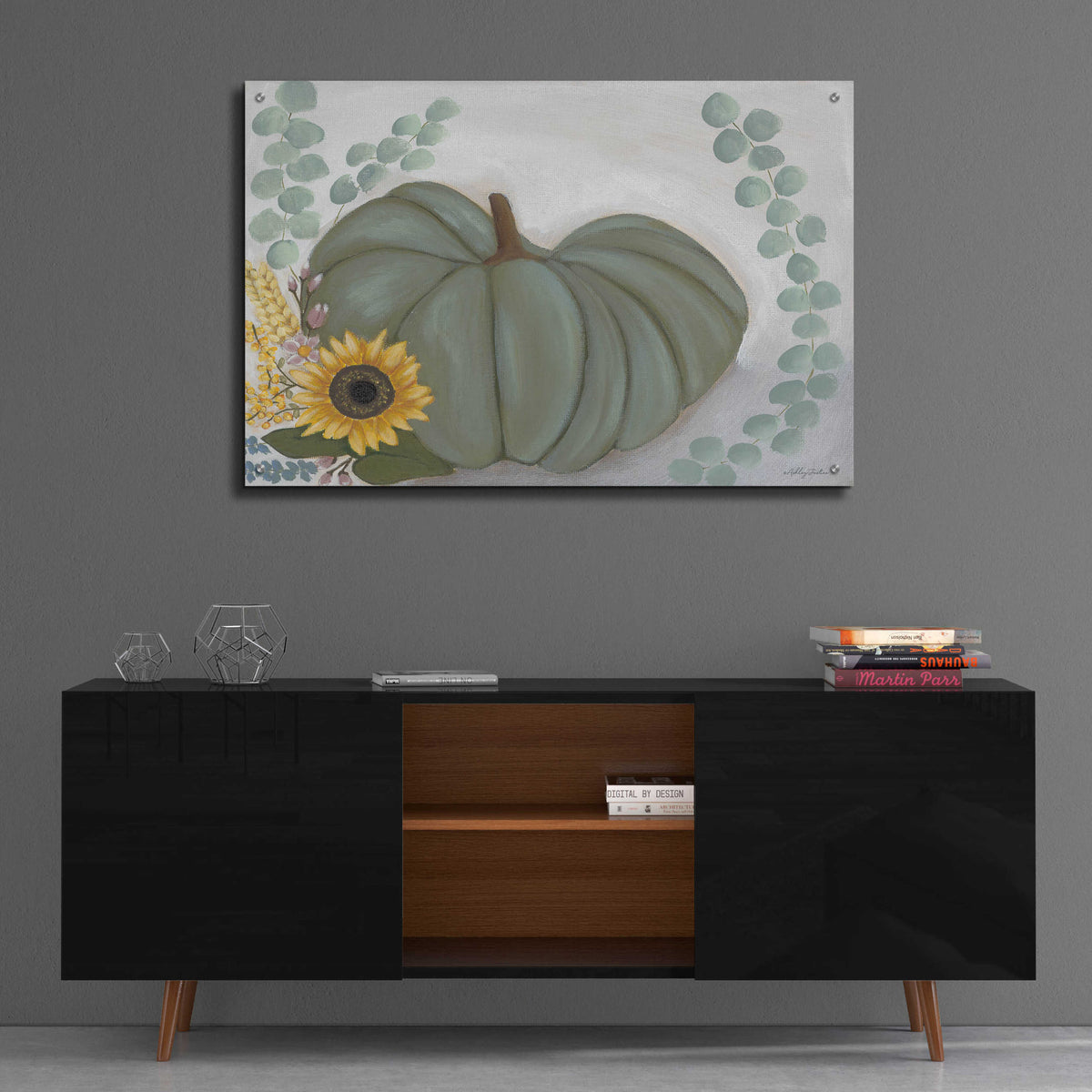 Green Pumpkin by Ashley Justice - 36x24 acrylic wall art in a room