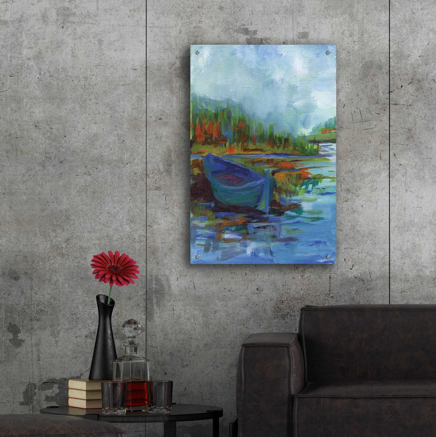 Epic Art 'Blue River' by Kamdon Kreations, Acrylic Glass Wall Art,24x36