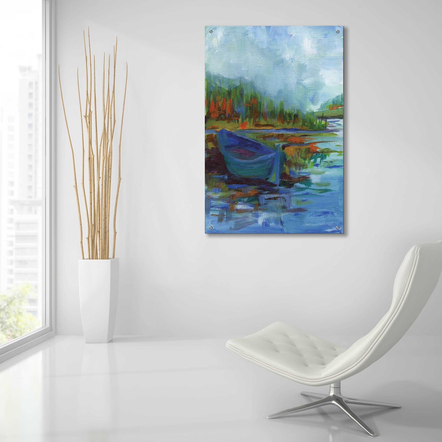 Epic Art 'Blue River' by Kamdon Kreations, Acrylic Glass Wall Art,24x36