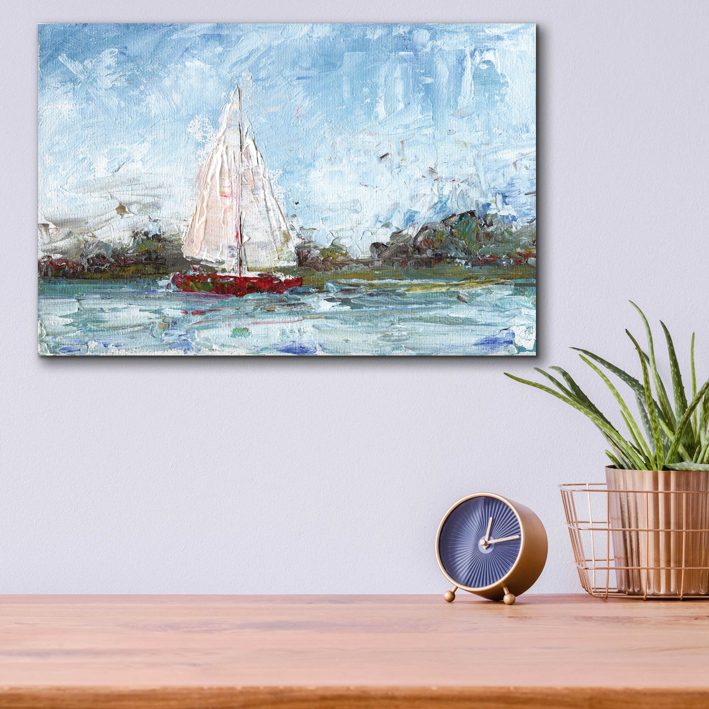 Epic Art 'Here We Go a Sailing' by Kamdon Kreations, Acrylic Glass Wall Art,16x12