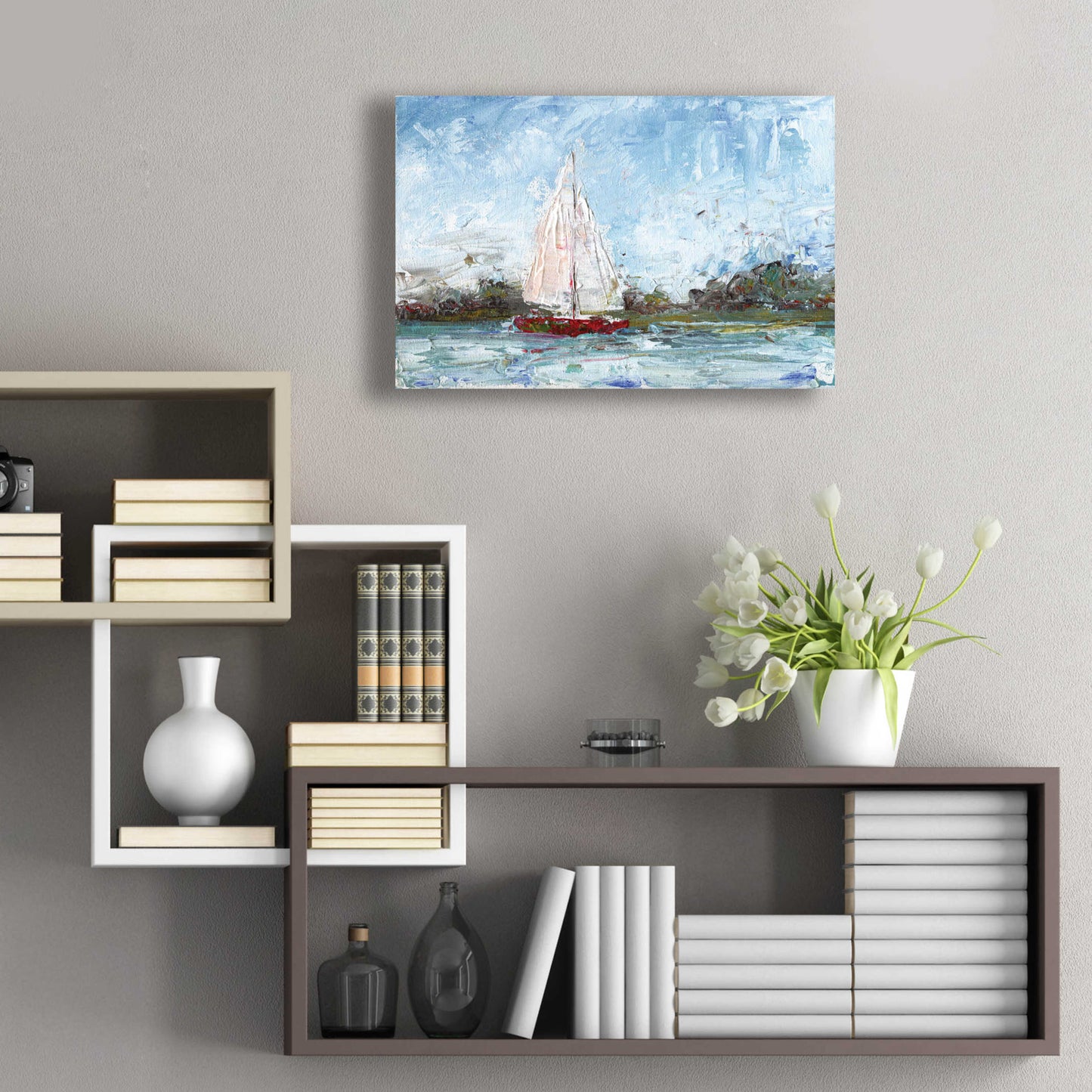 Epic Art 'Here We Go a Sailing' by Kamdon Kreations, Acrylic Glass Wall Art,24x16