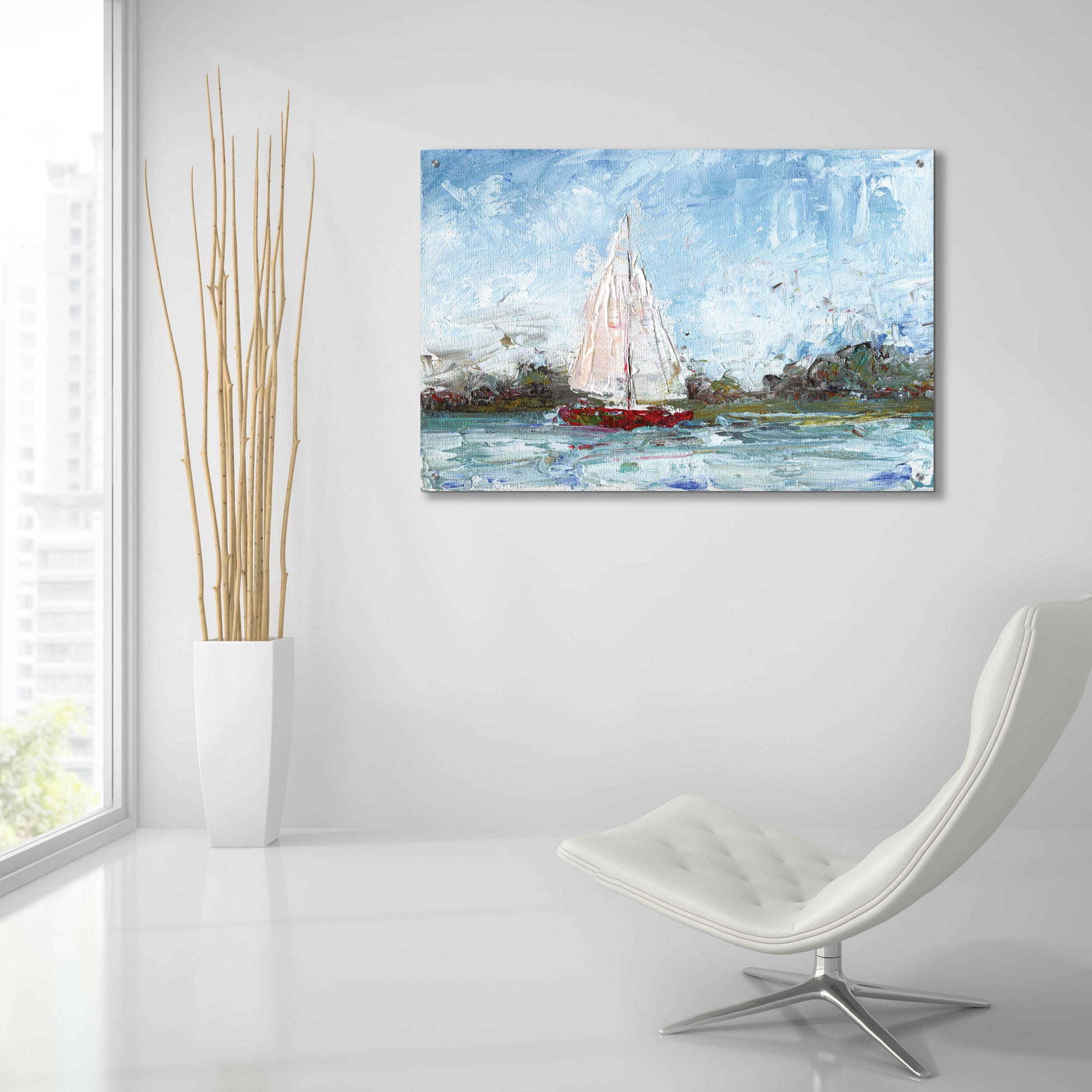 Epic Art 'Here We Go a Sailing' by Kamdon Kreations, Acrylic Glass Wall Art,36x24