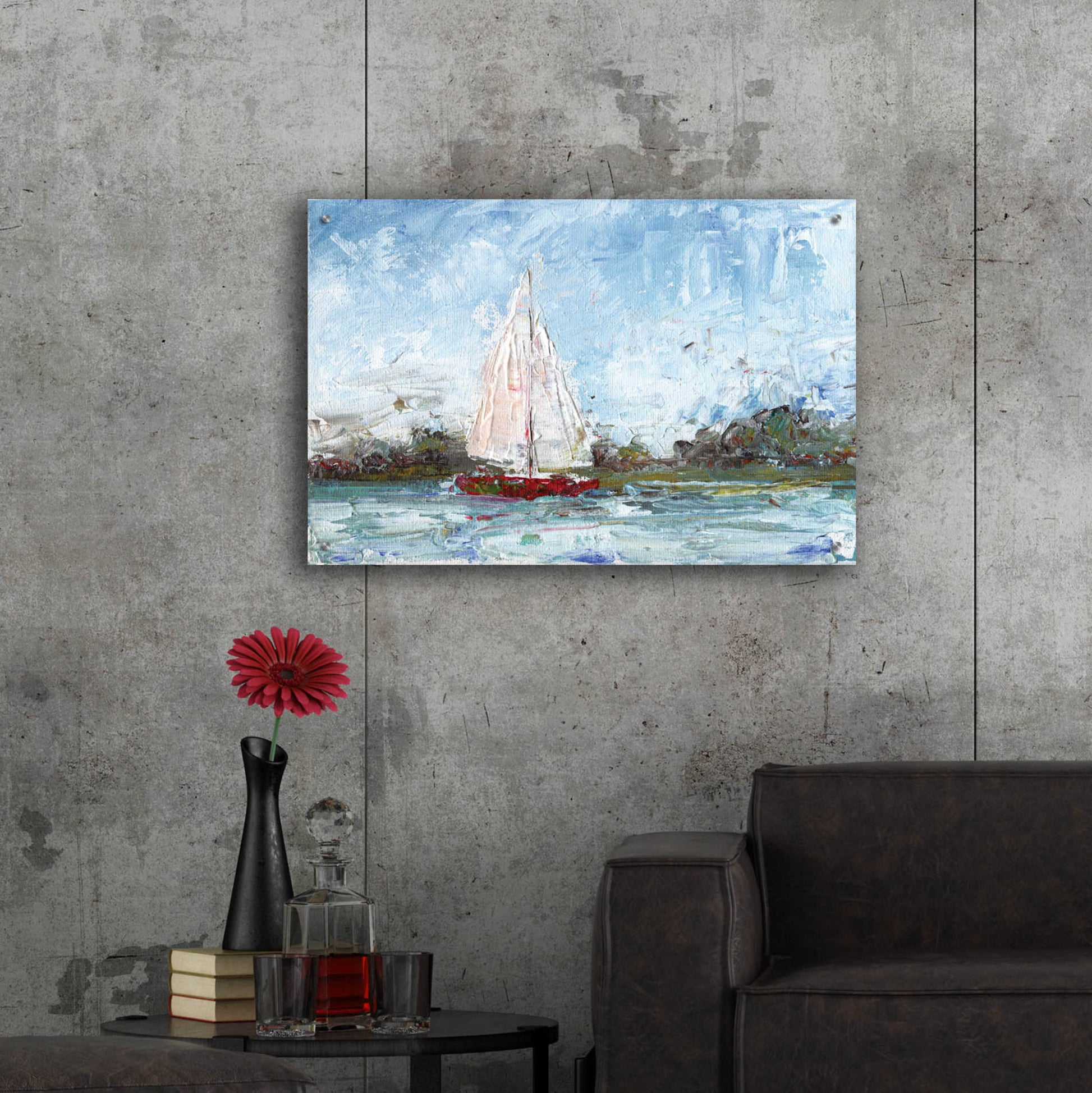 Epic Art 'Here We Go a Sailing' by Kamdon Kreations, Acrylic Glass Wall Art,36x24