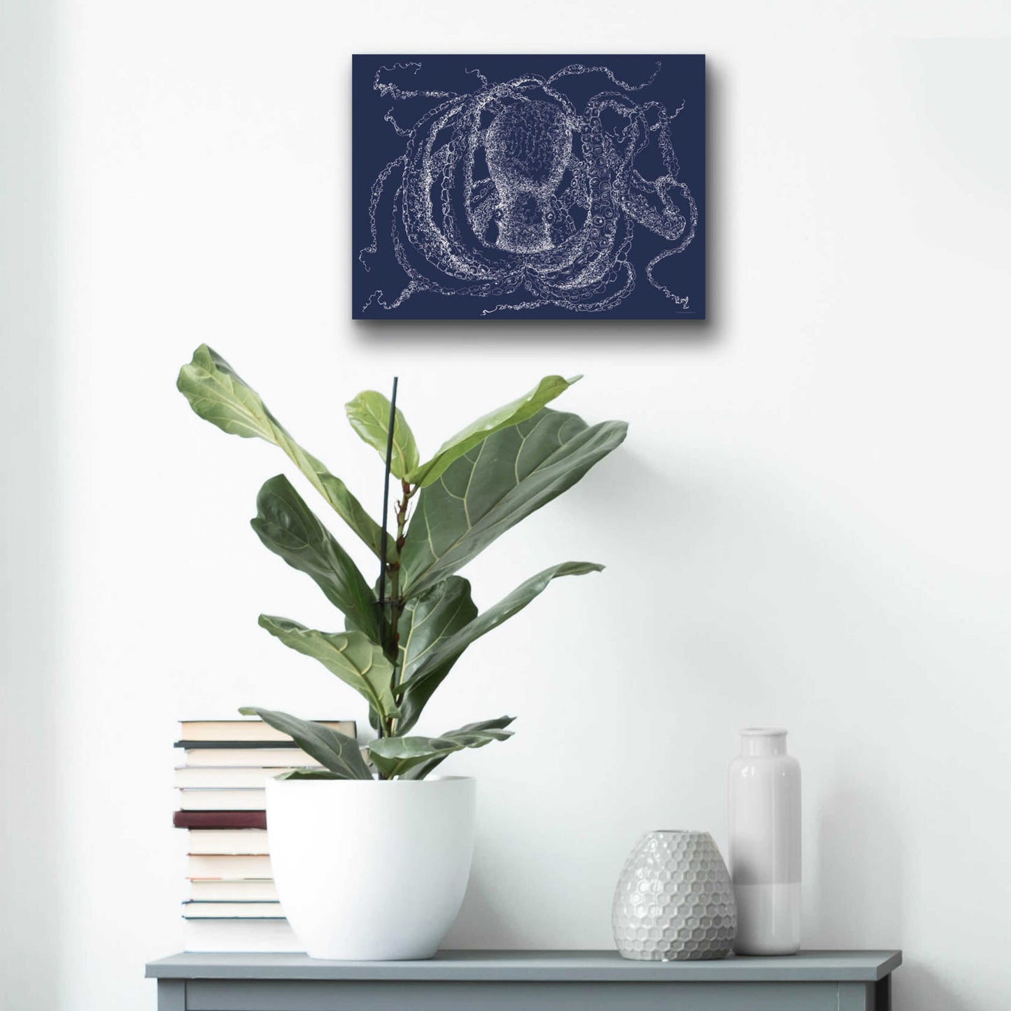 Epic Art 'Octo Scribble' by Kamdon Kreations, Acrylic Glass Wall Art,16x12