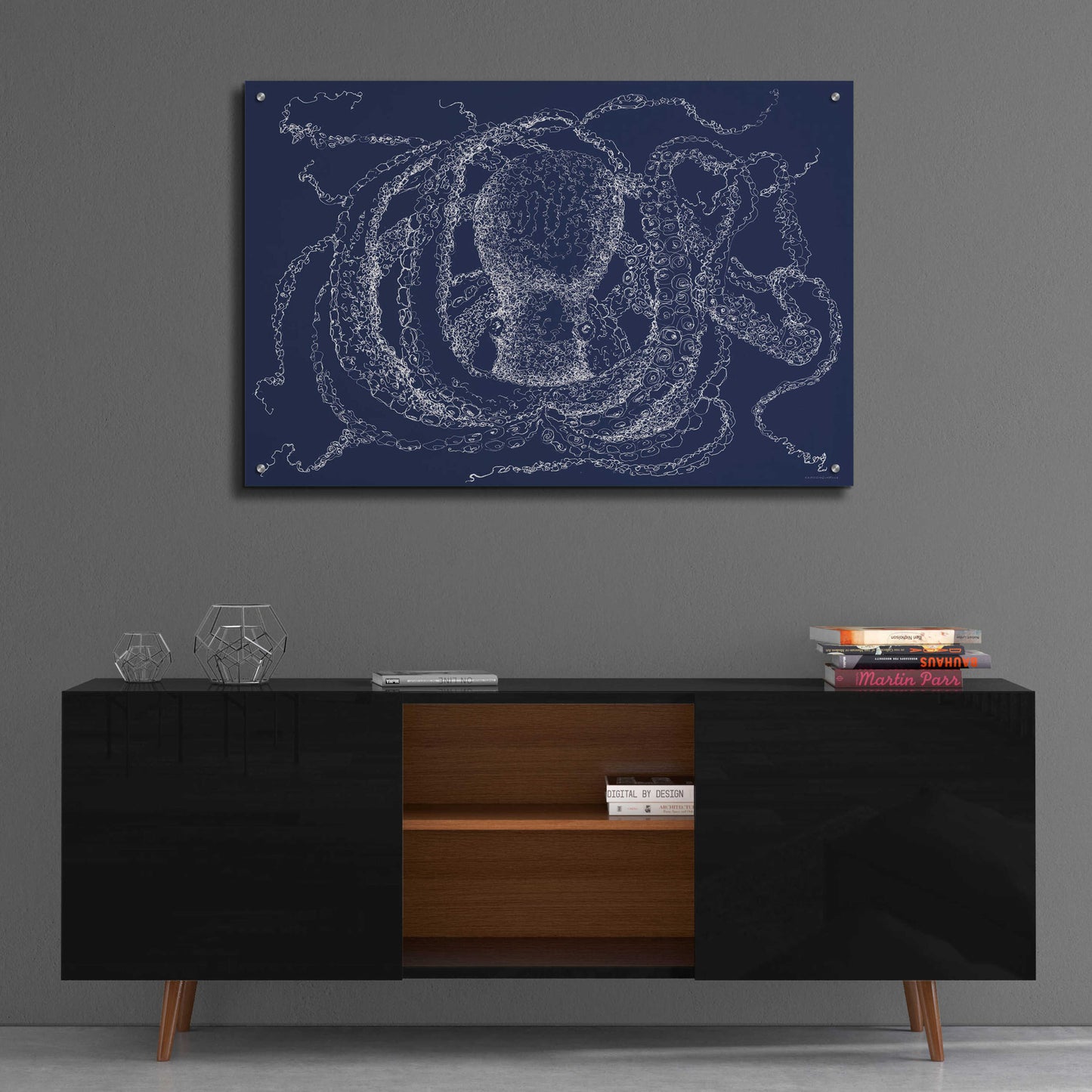 Epic Art 'Octo Scribble' by Kamdon Kreations, Acrylic Glass Wall Art,36x24