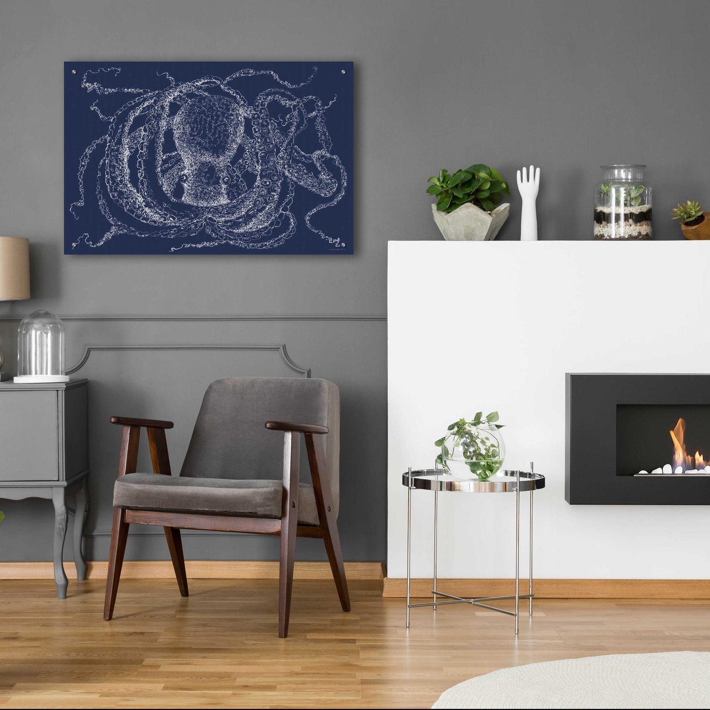 Epic Art 'Octo Scribble' by Kamdon Kreations, Acrylic Glass Wall Art,36x24