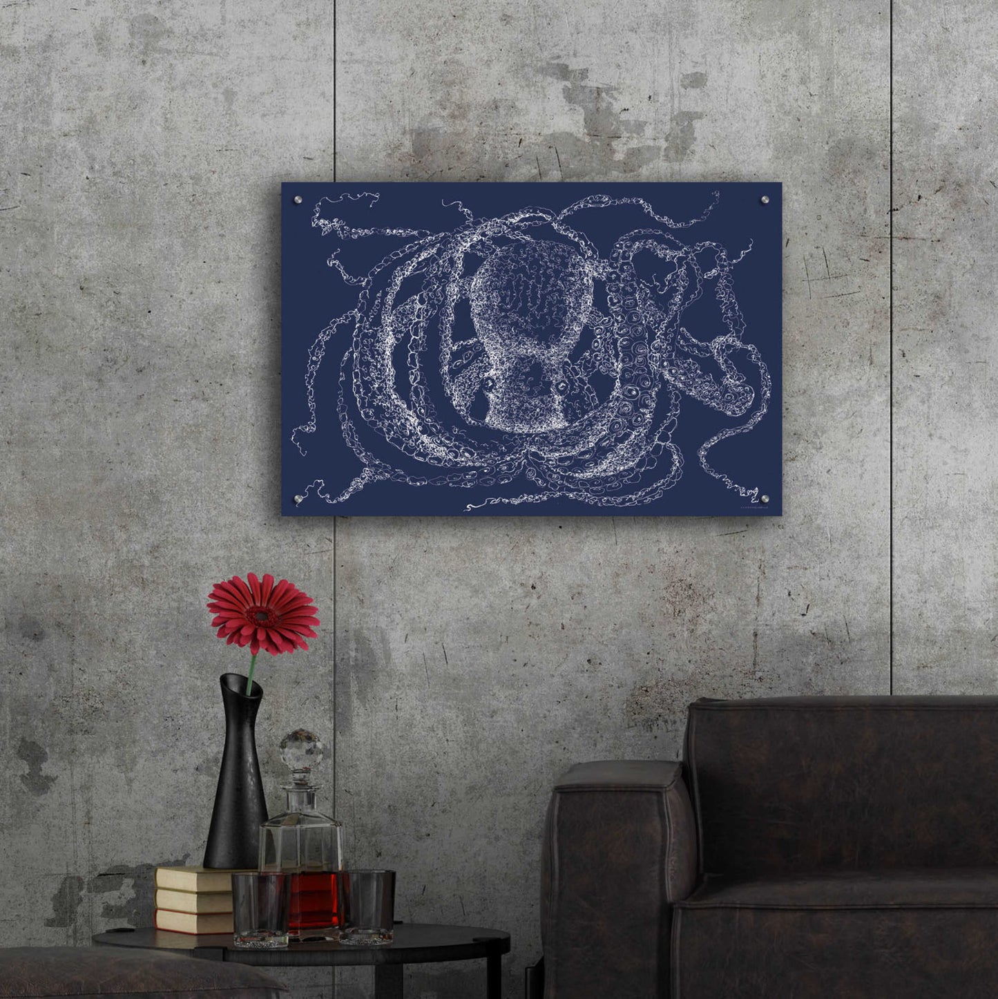 Epic Art 'Octo Scribble' by Kamdon Kreations, Acrylic Glass Wall Art,36x24