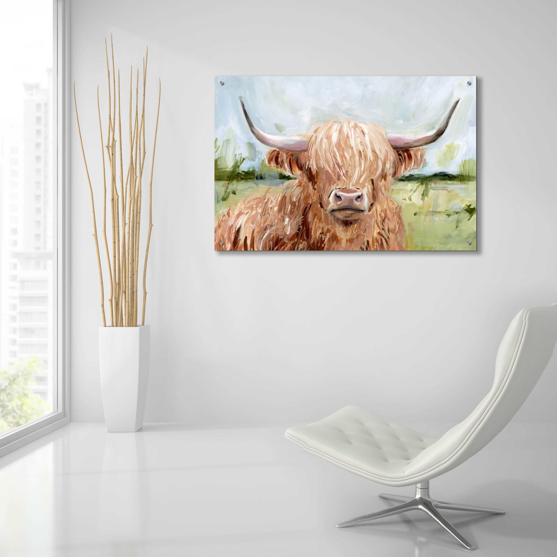 Epic Art 'Highland Grazer II' by Victoria Borges Acrylic Glass Wall Art,36x24