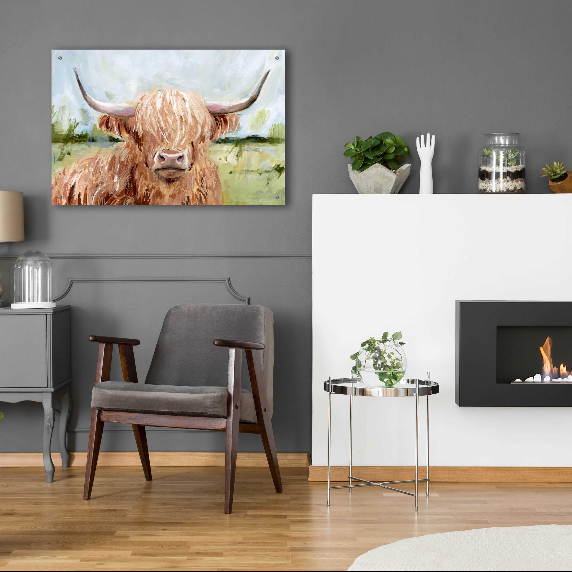 Epic Art 'Highland Grazer II' by Victoria Borges Acrylic Glass Wall Art,36x24