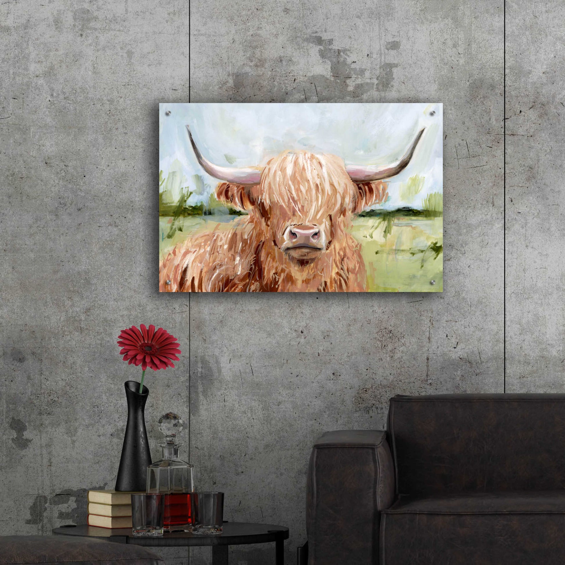 Epic Art 'Highland Grazer II' by Victoria Borges Acrylic Glass Wall Art,36x24