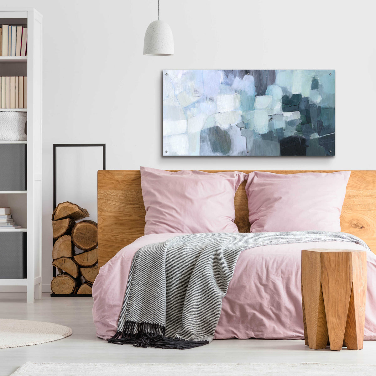 Epic Art 'Blue Deluge II' by Victoria Borges Acrylic Glass Wall Art,48x24