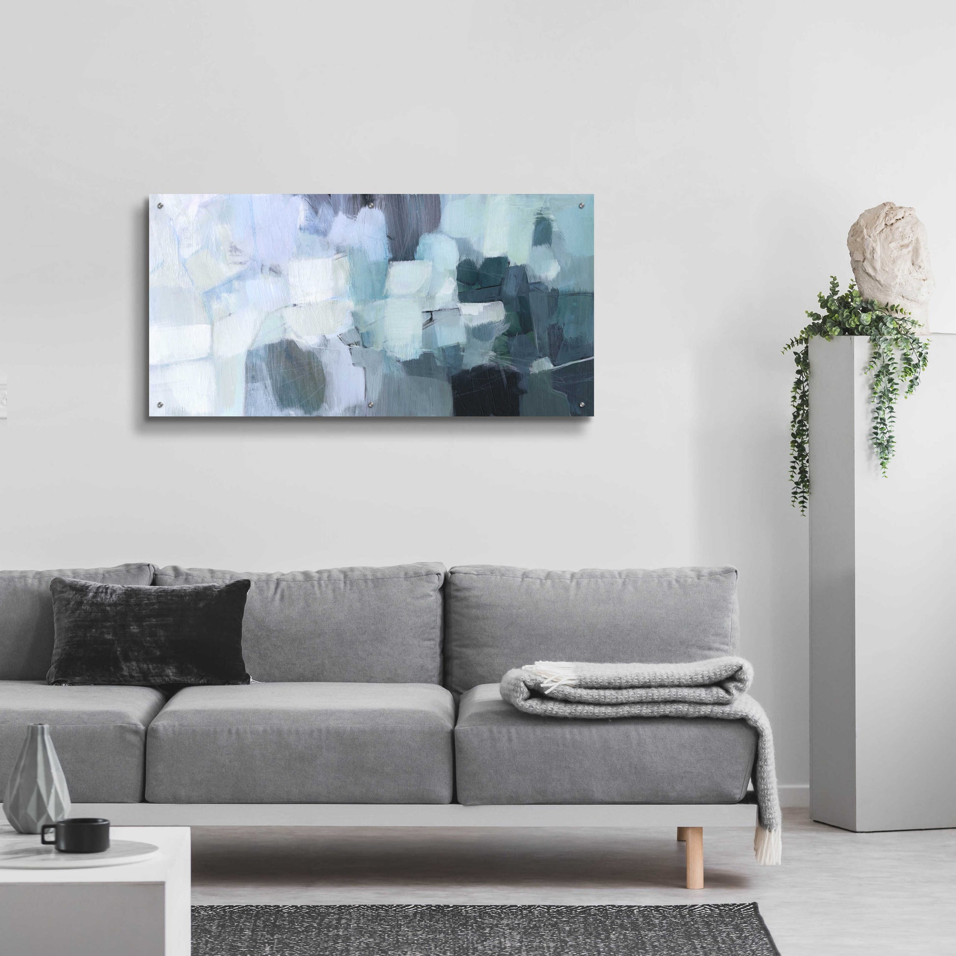 Epic Art 'Blue Deluge II' by Victoria Borges Acrylic Glass Wall Art,48x24