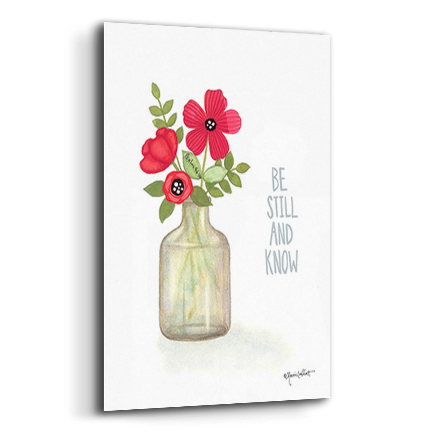 Epic Art 'Red Blossoms - Be Still' by Annie LaPoint, Acrylic Glass Wall Art,12x16