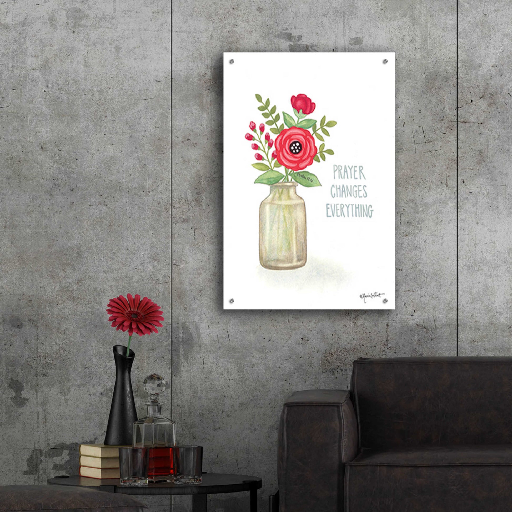 Epic Art 'Red Blossoms - It is Well' by Annie LaPoint, Acrylic Glass Wall Art,24x36