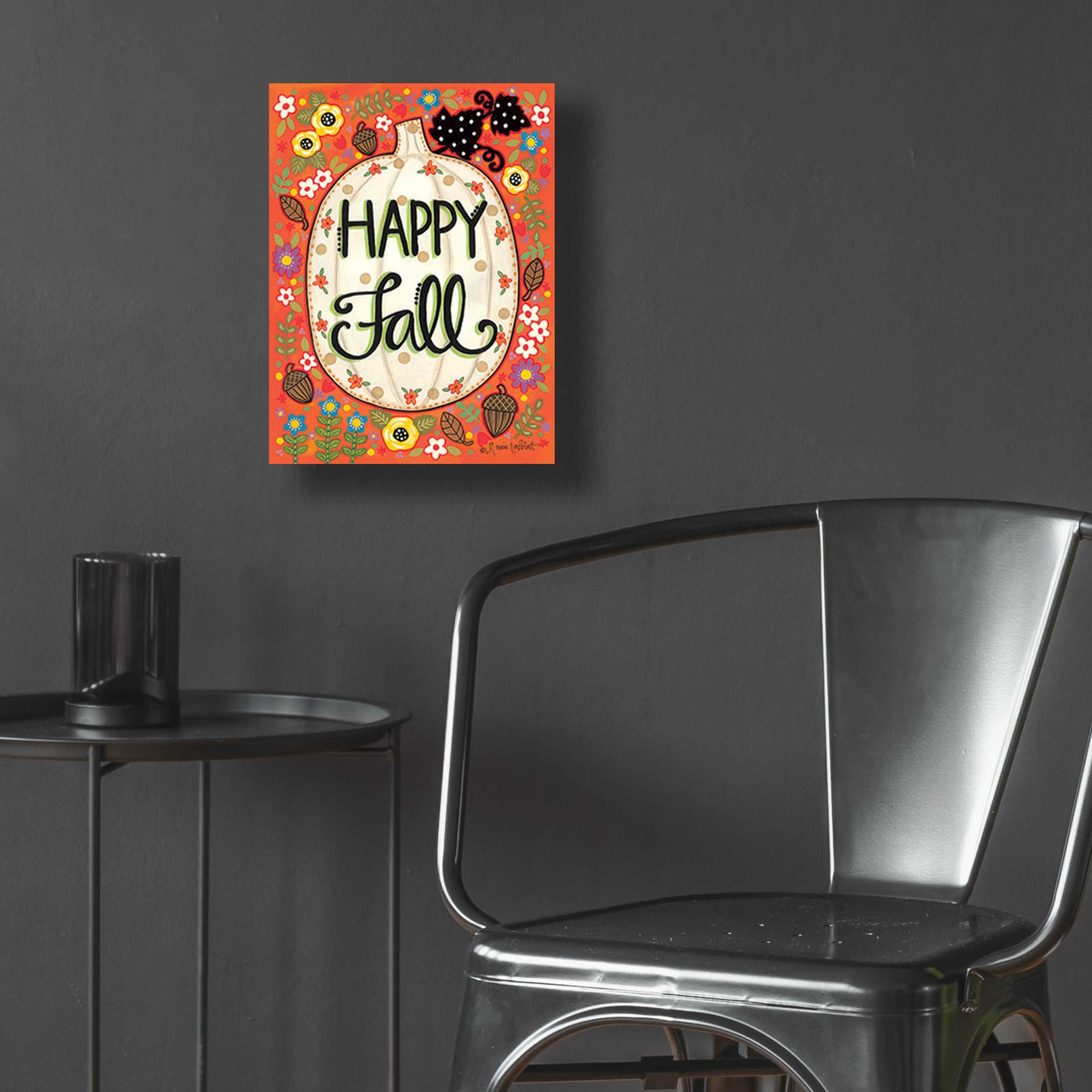 Epic Art 'Happy Fall Pumpkin' by Annie LaPoint, Acrylic Glass Wall Art,12x16