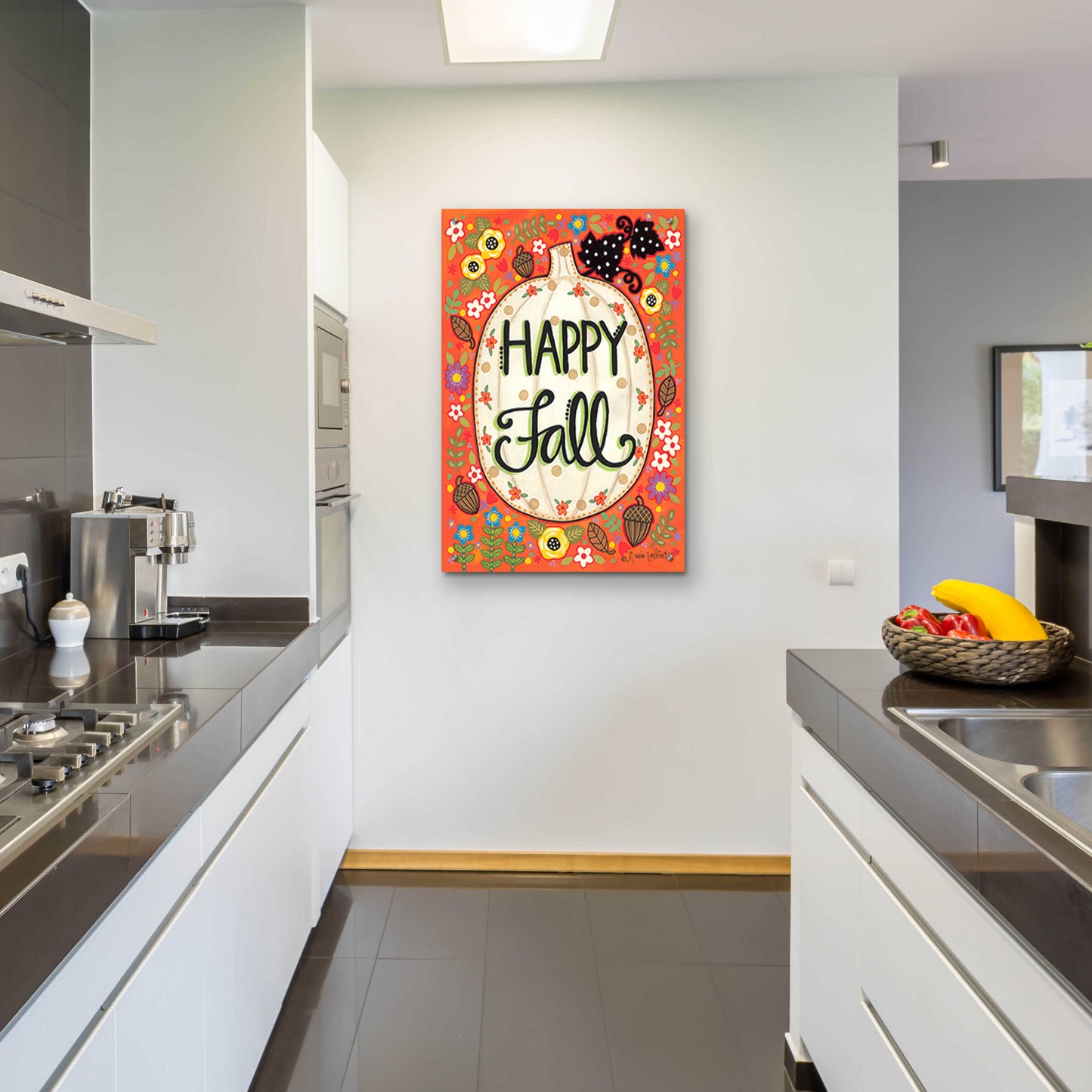 Epic Art 'Happy Fall Pumpkin' by Annie LaPoint, Acrylic Glass Wall Art,24x36