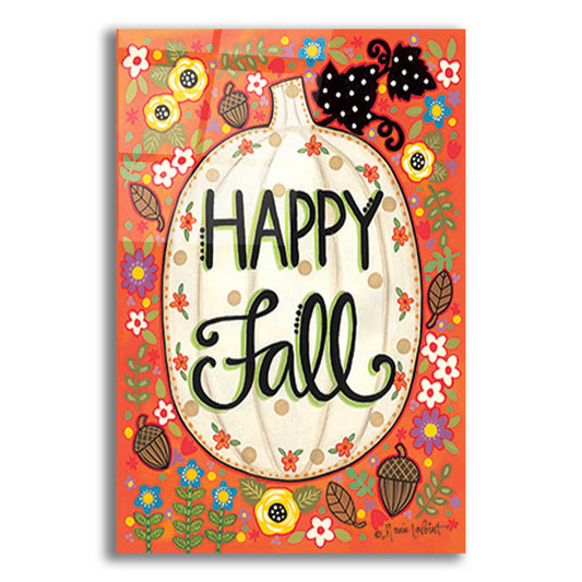 Epic Art 'Happy Fall Pumpkin' by Annie LaPoint, Acrylic Glass Wall Art