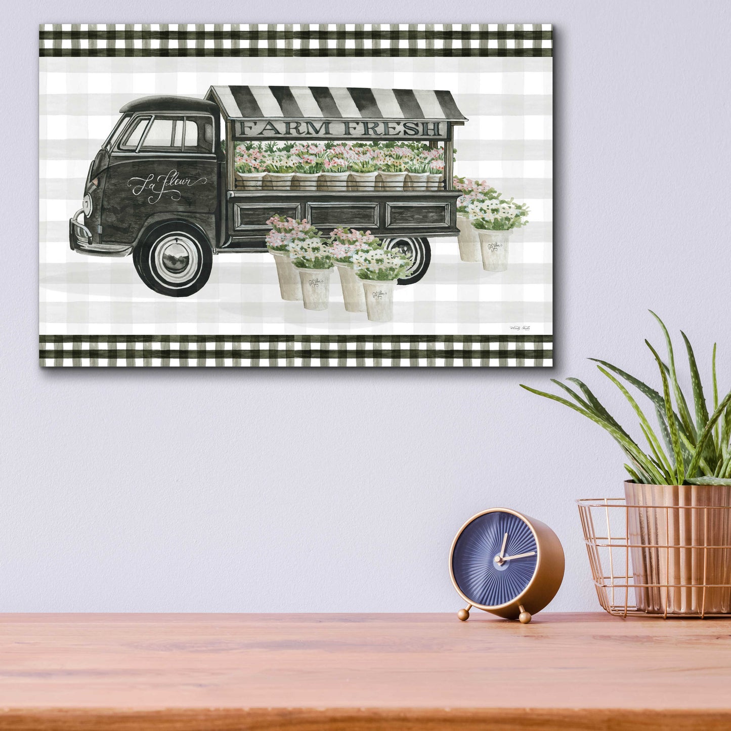 Epic Art 'Farm Fresh Flower Truck' by Cindy Jacobs, Acrylic Glass Wall Art,16x12