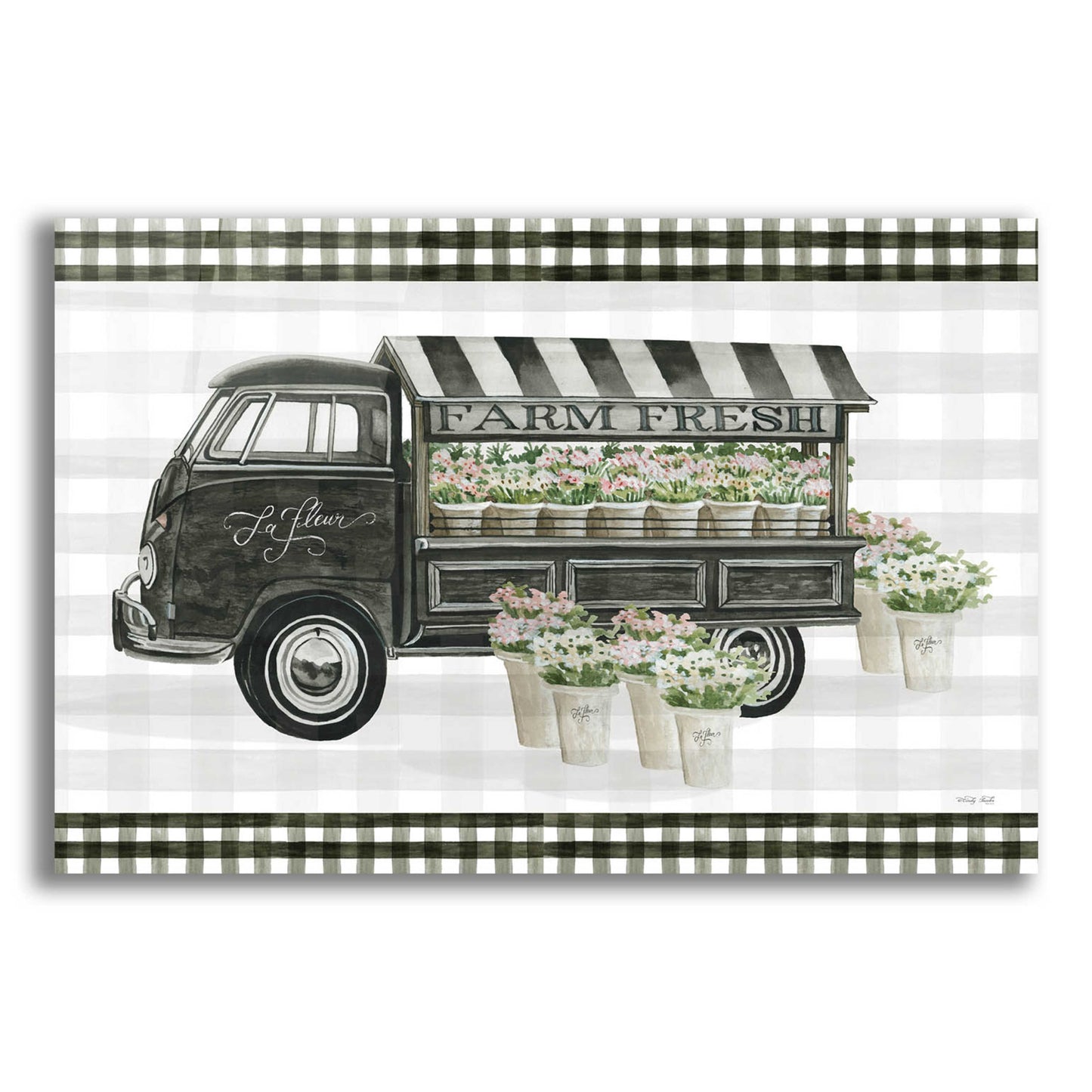 Epic Art 'Farm Fresh Flower Truck' by Cindy Jacobs, Acrylic Glass Wall Art,16x12