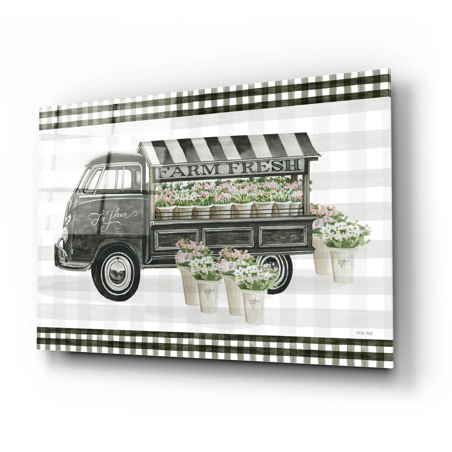 Epic Art 'Farm Fresh Flower Truck' by Cindy Jacobs, Acrylic Glass Wall Art,24x16